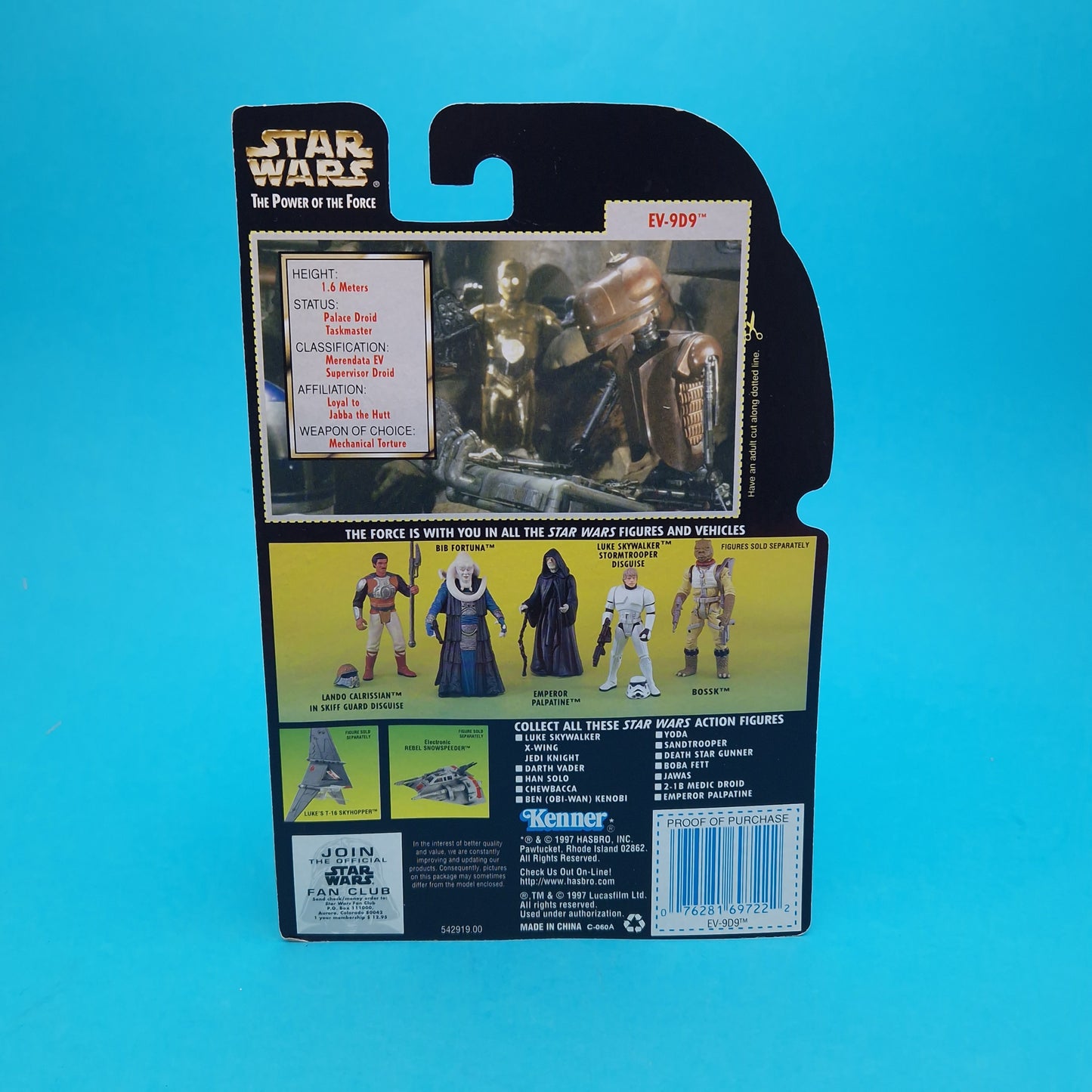 STAR WARS POTF ☆ EV-9D9 Figure ☆ MOC Sealed Carded Kenner Power of the Force