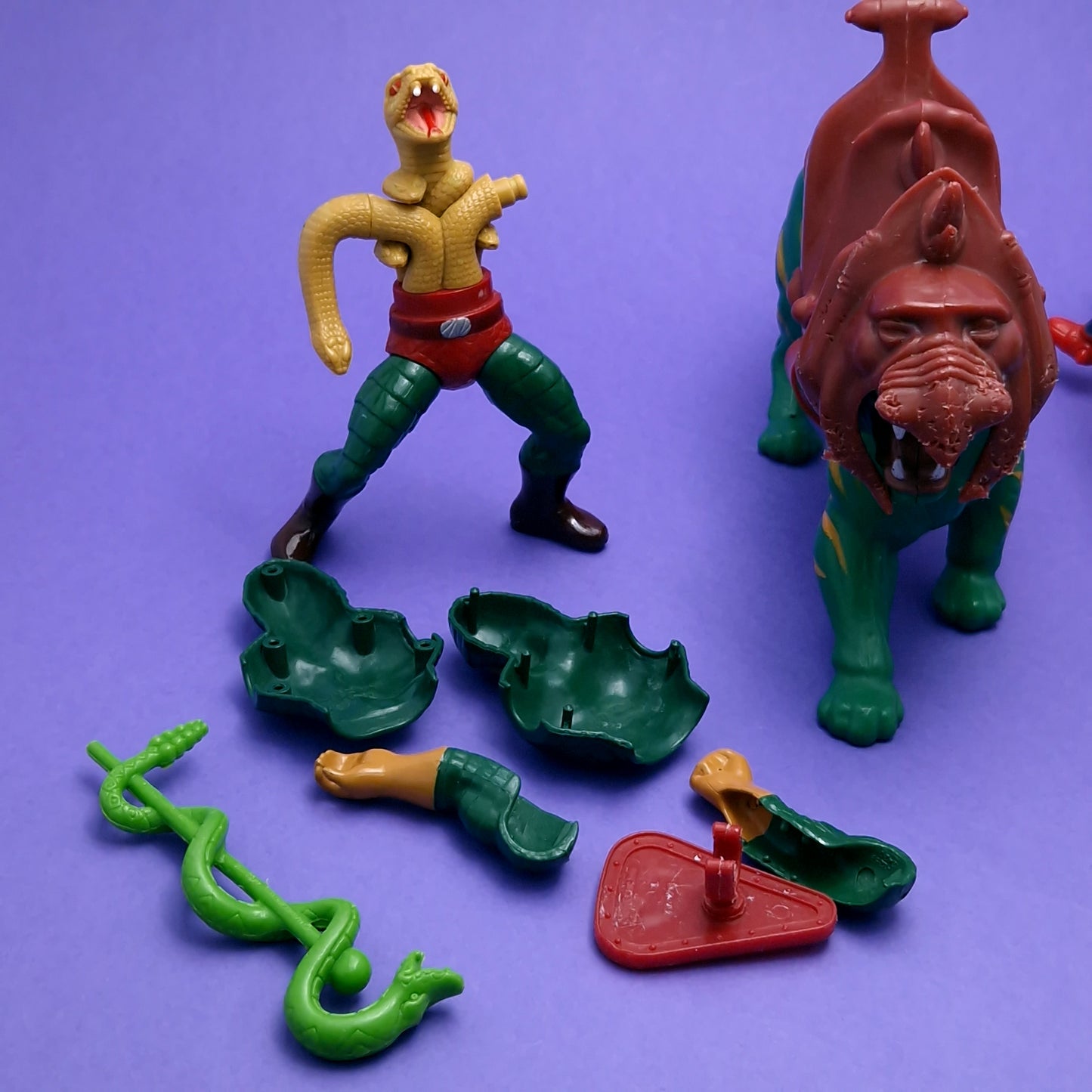 MASTERS OF THE UNIVERSE ☆ BUNDLE MODULOK SY-KLONE WHIPLASH KING HISS BATTLE CAT Vintage Figure ☆ MOTU Loose 80s Mattel