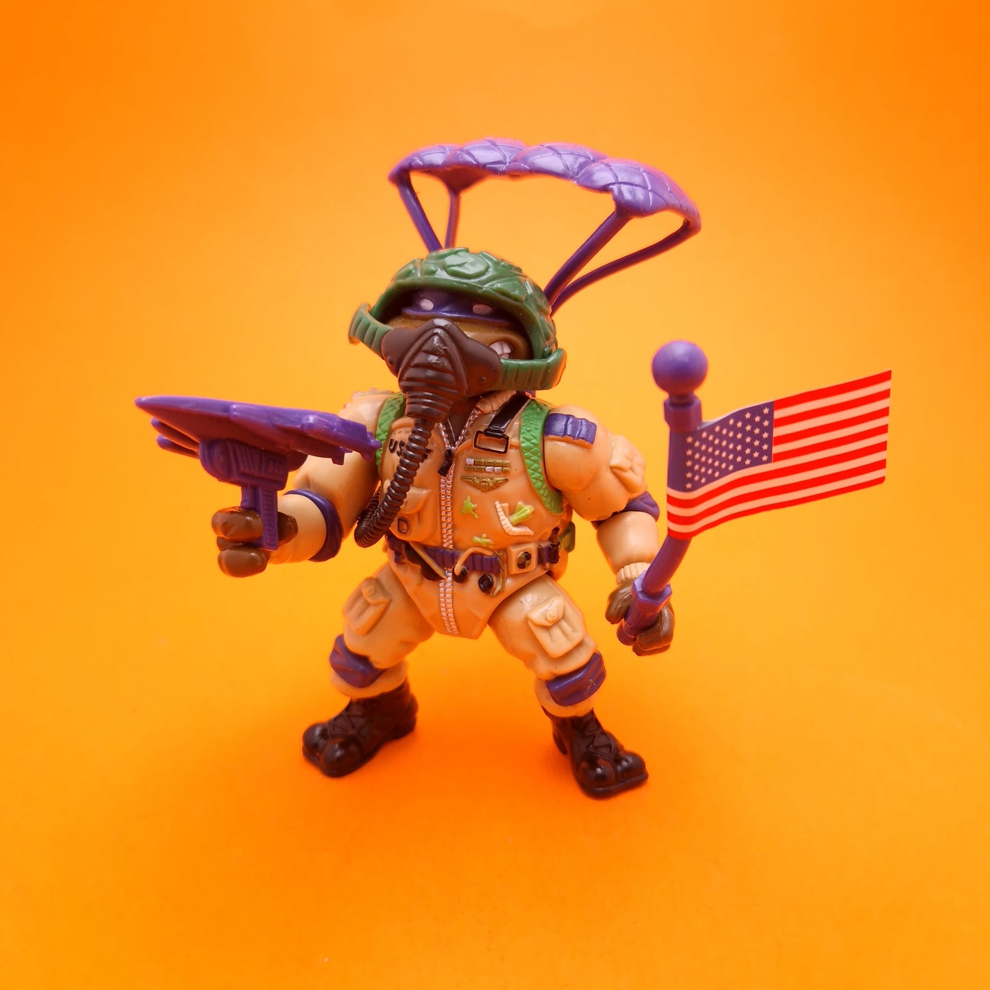 TEENAGE MUTANT NINJA TURTLES ☆ PRO PILOT DON Mutant Military Complete Figure ☆ 90s Vintage