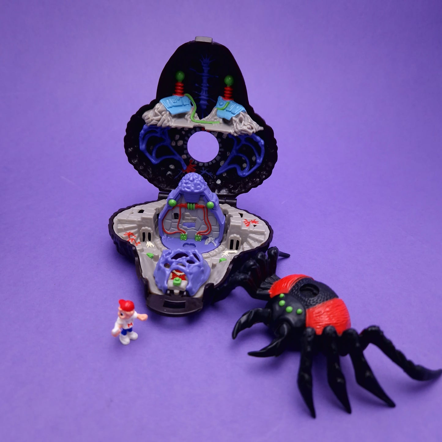 MIGHTY MAX ☆ TRAPPED BY ARACHNOID & 1ST EDITION Orange Max Doom Zone Vintage Figure Playset