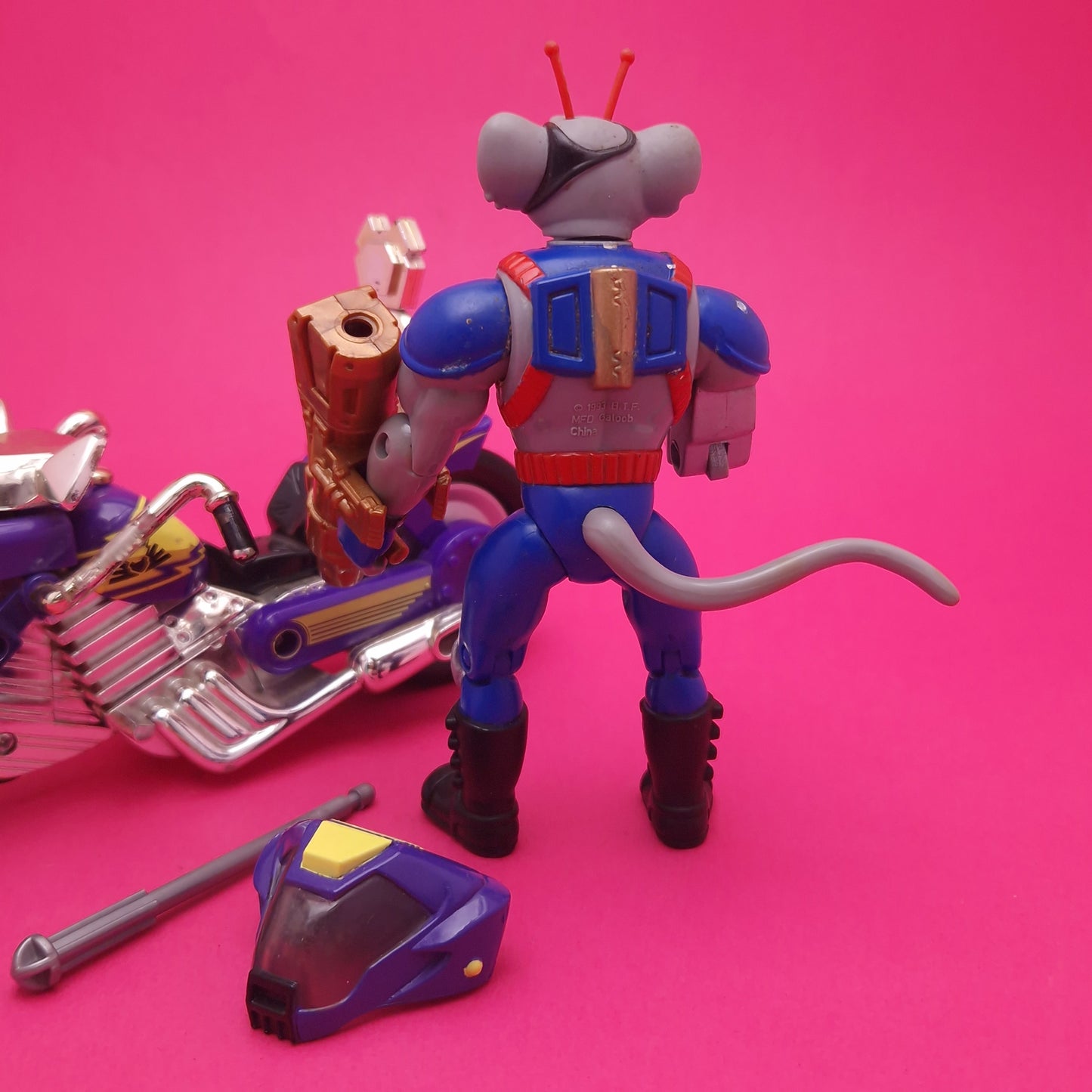 BIKER MICE FROM MARS ☆ MODO & MONDO CHOPPER Bike Vintage Figure ☆ 90s Loose BMFM