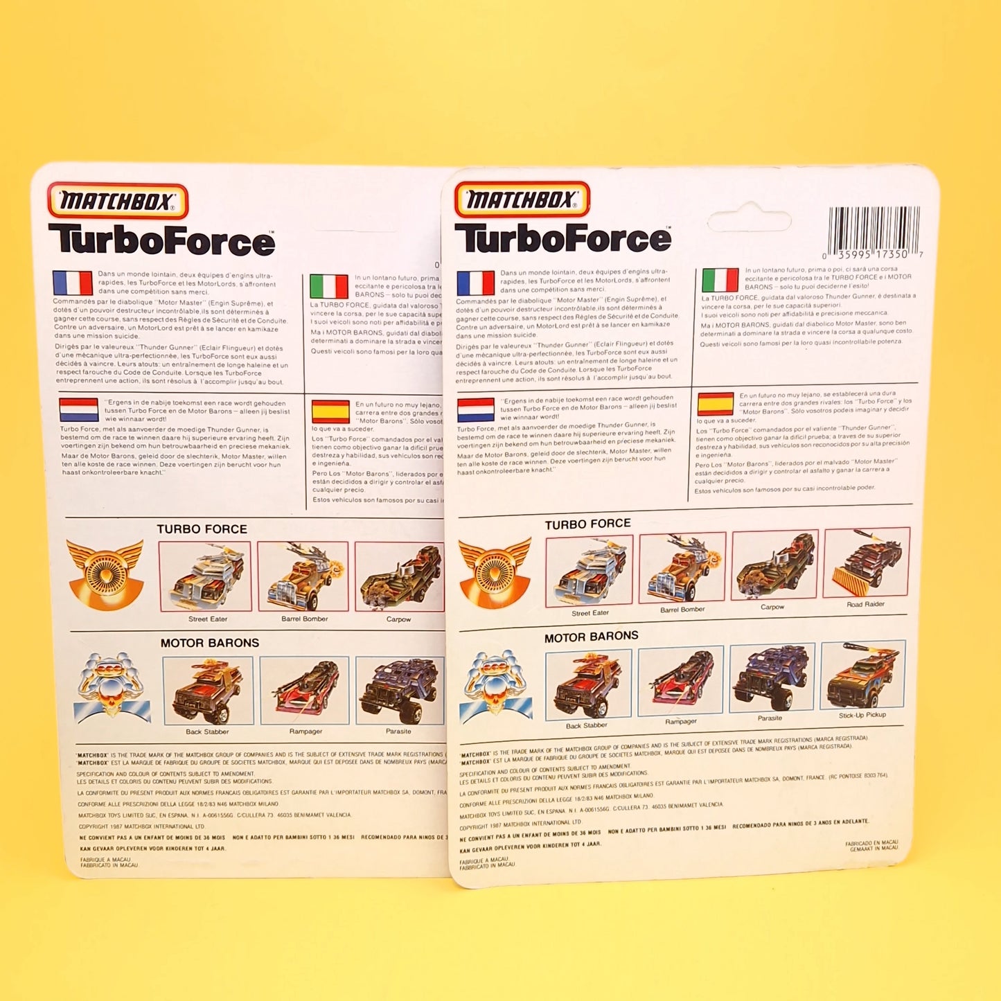TURBO FORCE ☆ ROAD BLASTERS Bundle Cars x6 Thunder Gunner ☆ Vintage Matchbox 80's