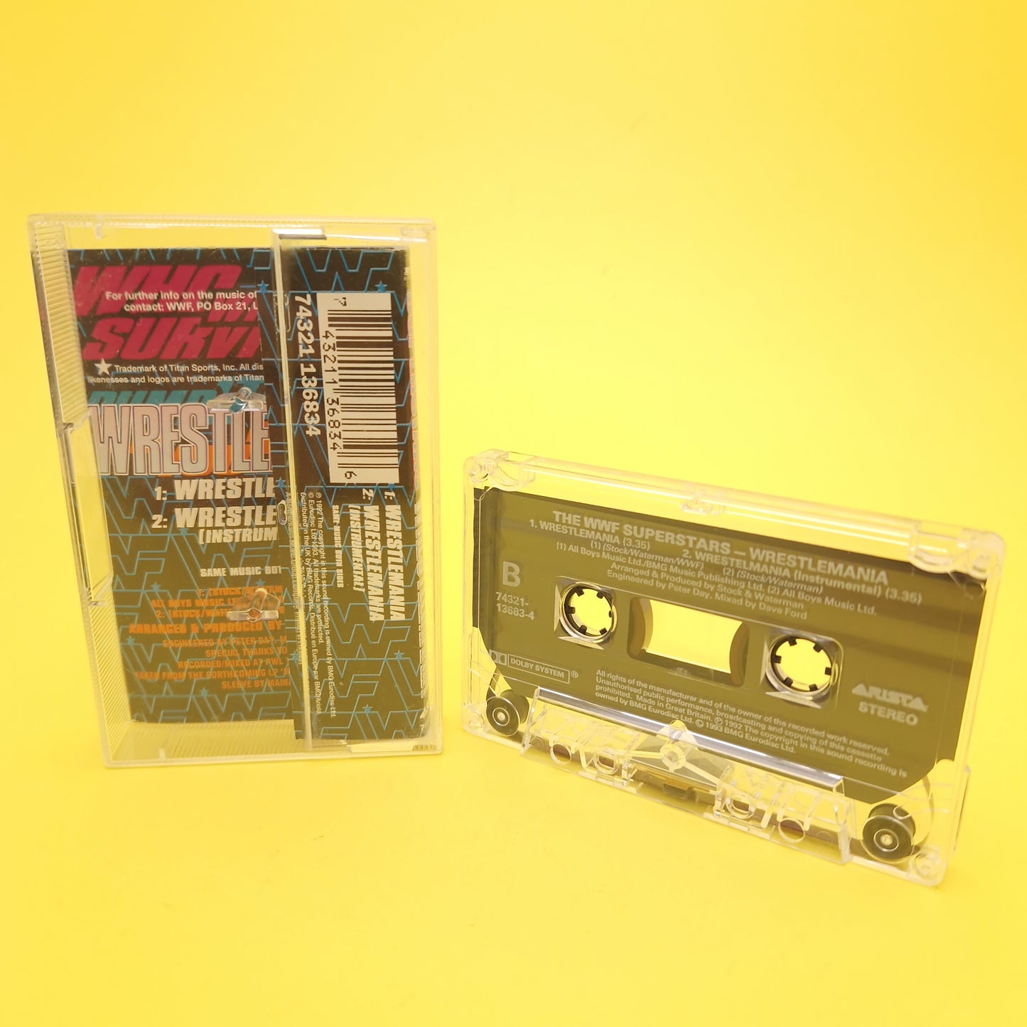 WWF WORLD WRESTLING SUPERSTARS Cassette Tape Wrestlemania Vintage ☆ Case