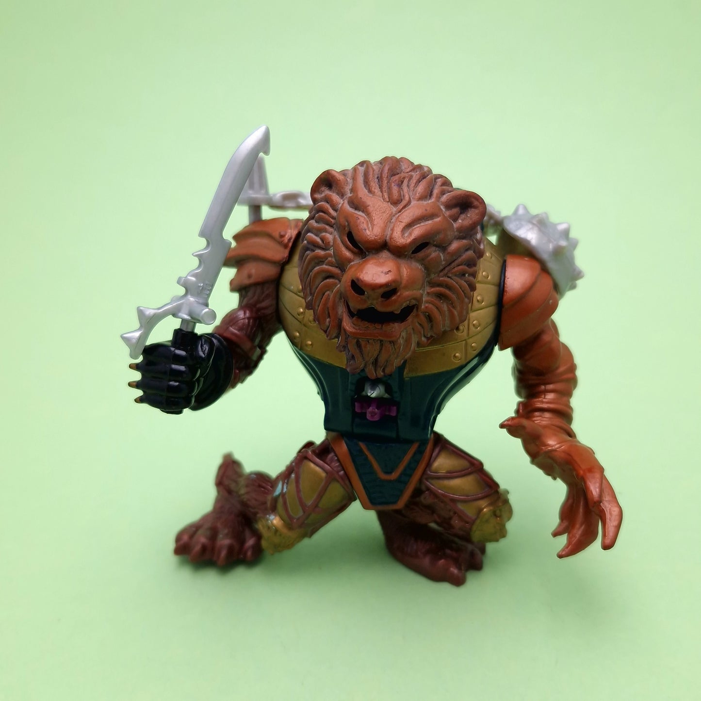 MIGHTY MAX ☆ CONQUEROR LION Battle Warrior Vintage Figure Playset ☆ Complete Loose