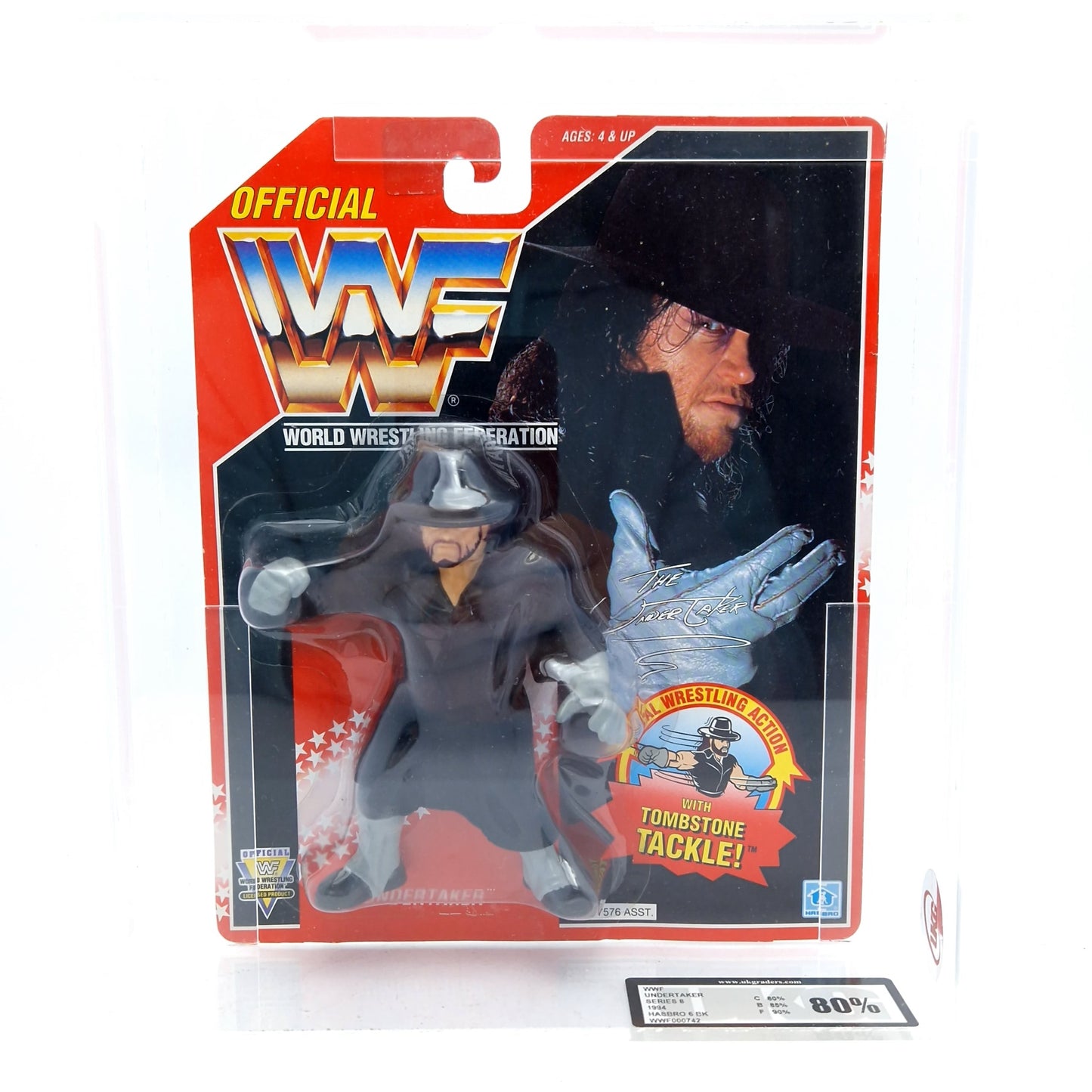 WWF HASBRO THE UNDERTAKER GRADED 80 UKG Vintage Figure ☆ Red Series 8 Carded MOC
