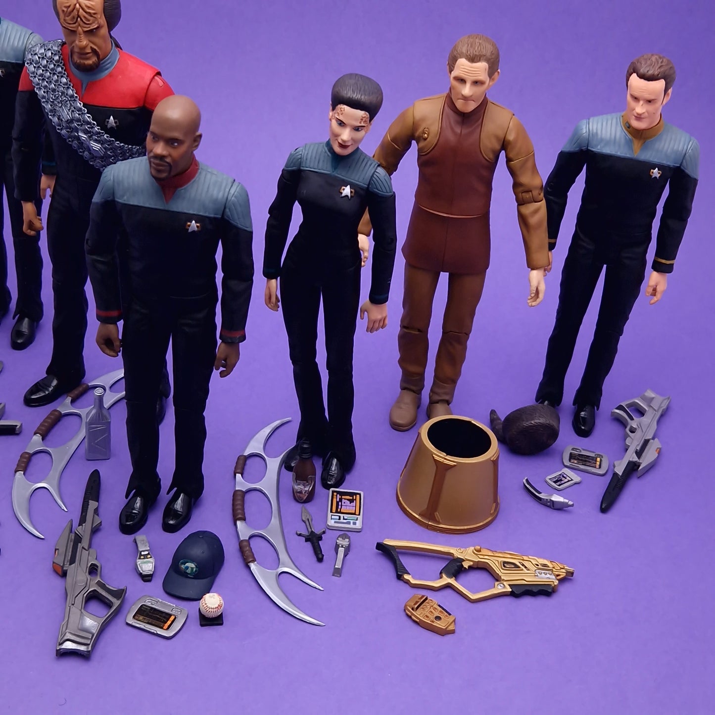 STAR TREK ☆ DEEP SPACE NINE FIGURE SET Sisko Dax Odo Worf Bashir O'Brien ☆ Diamond Select Art Asylum