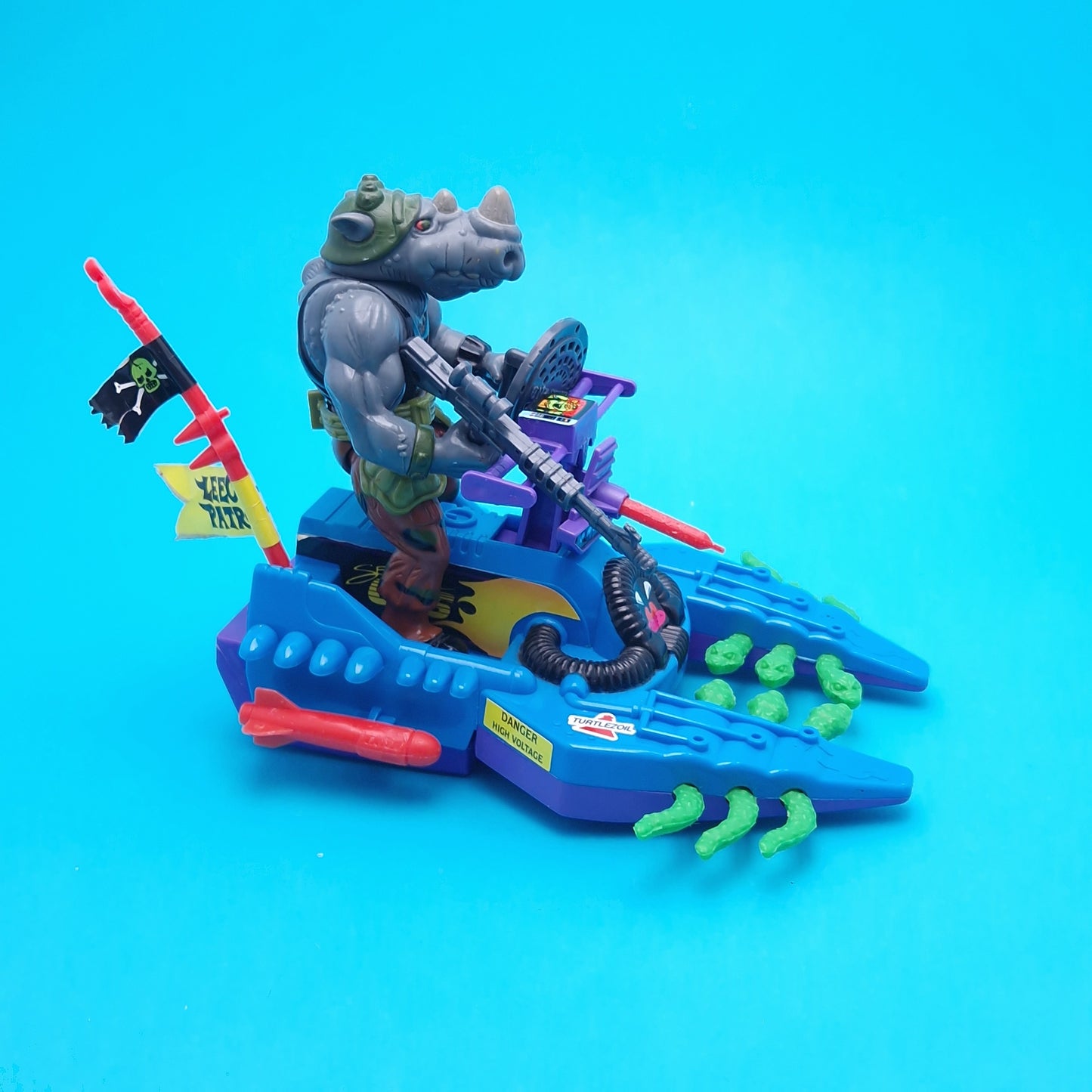 TEENAGE MUTANT NINJA TURTLES ☆ FOOTSKI ROCKSTEADY Vintage Figure Vehicle ☆ Ninja BOXED Loose