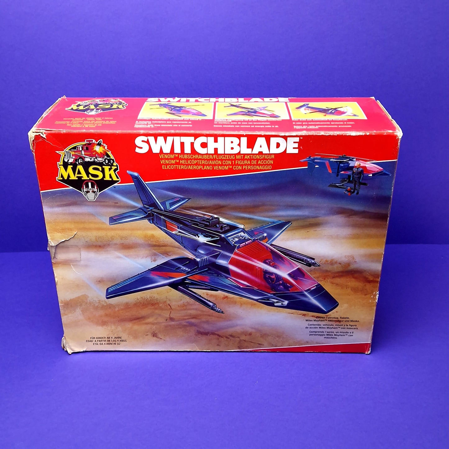 M.A.S.K ☆ SWITCHBLADE Miles Mayhem ☆ BOXED INNER TRAY COMPLETE Vintage MASK Kenner 80s Euro Box
