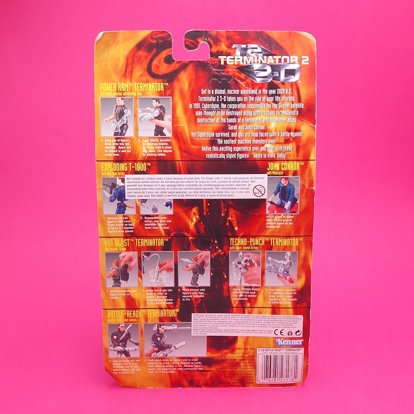 TERMINATOR 2 ☆ 3D BATTLE-READY TERMINATOR Vintage Figure ☆ Sealed Carded Kenner 90s