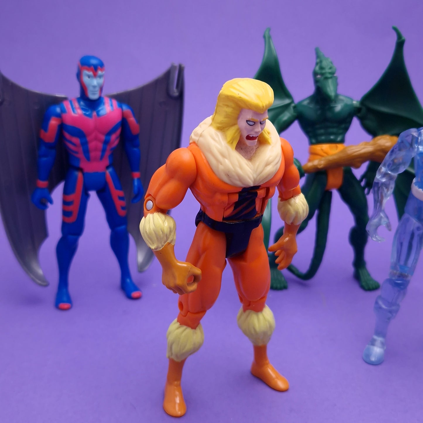 X-MEN ☆ CYCLOPs SABRETOOTH SAURON SINISTER x6 Action Figures ☆ Vintage 90s Toybiz