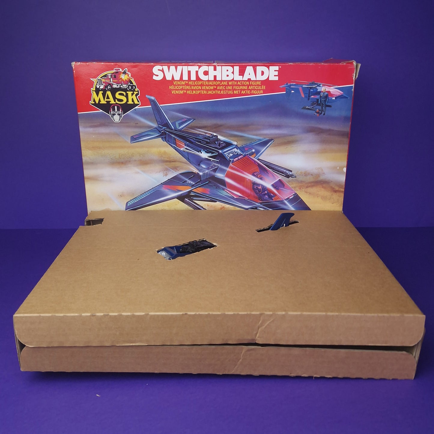 M.A.S.K ☆ SWITCHBLADE Miles Mayhem ☆ BOXED COMPLETE Vintage MASK Kenner 80s Euro Box