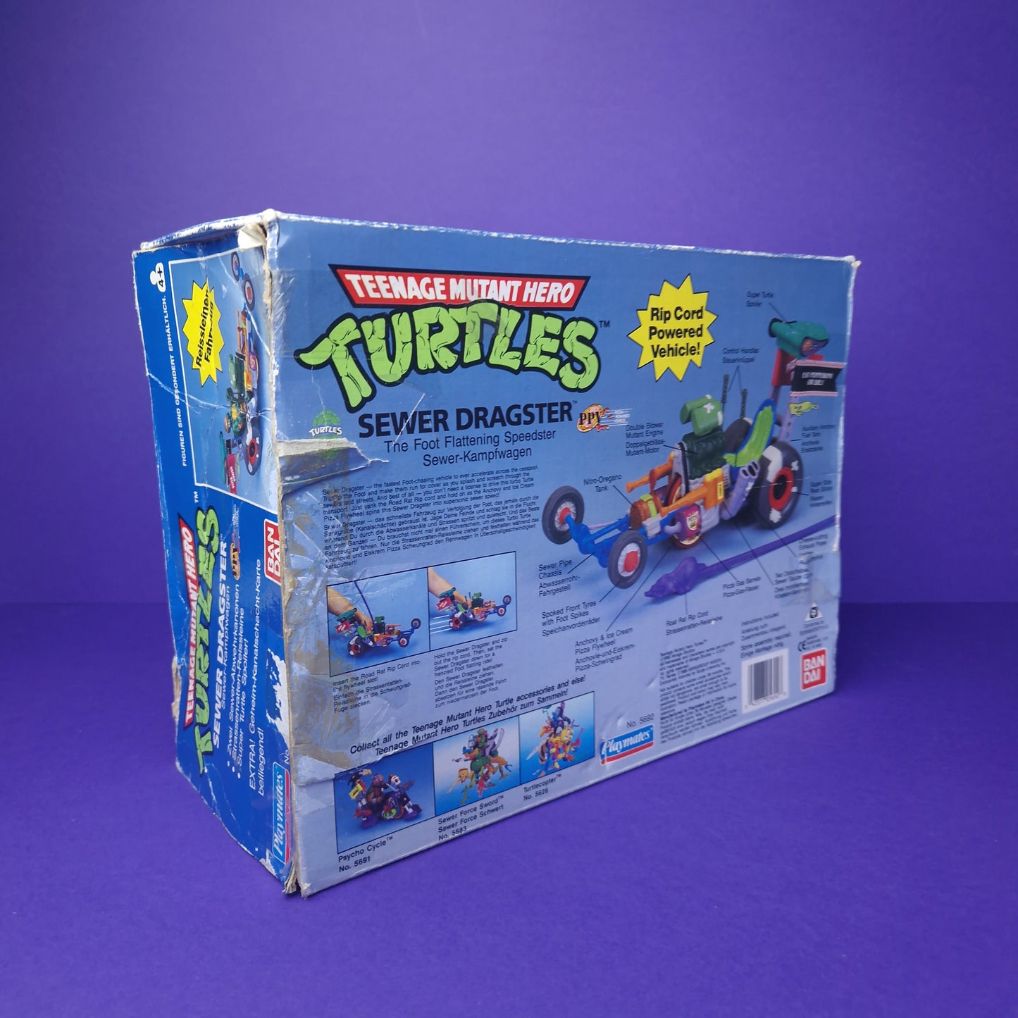 TEENAGE MUTANT NINJA TURTLES ☆ SEWER DRAGSTER Vintage Action Figure Vehicle ☆ Loose BOXED