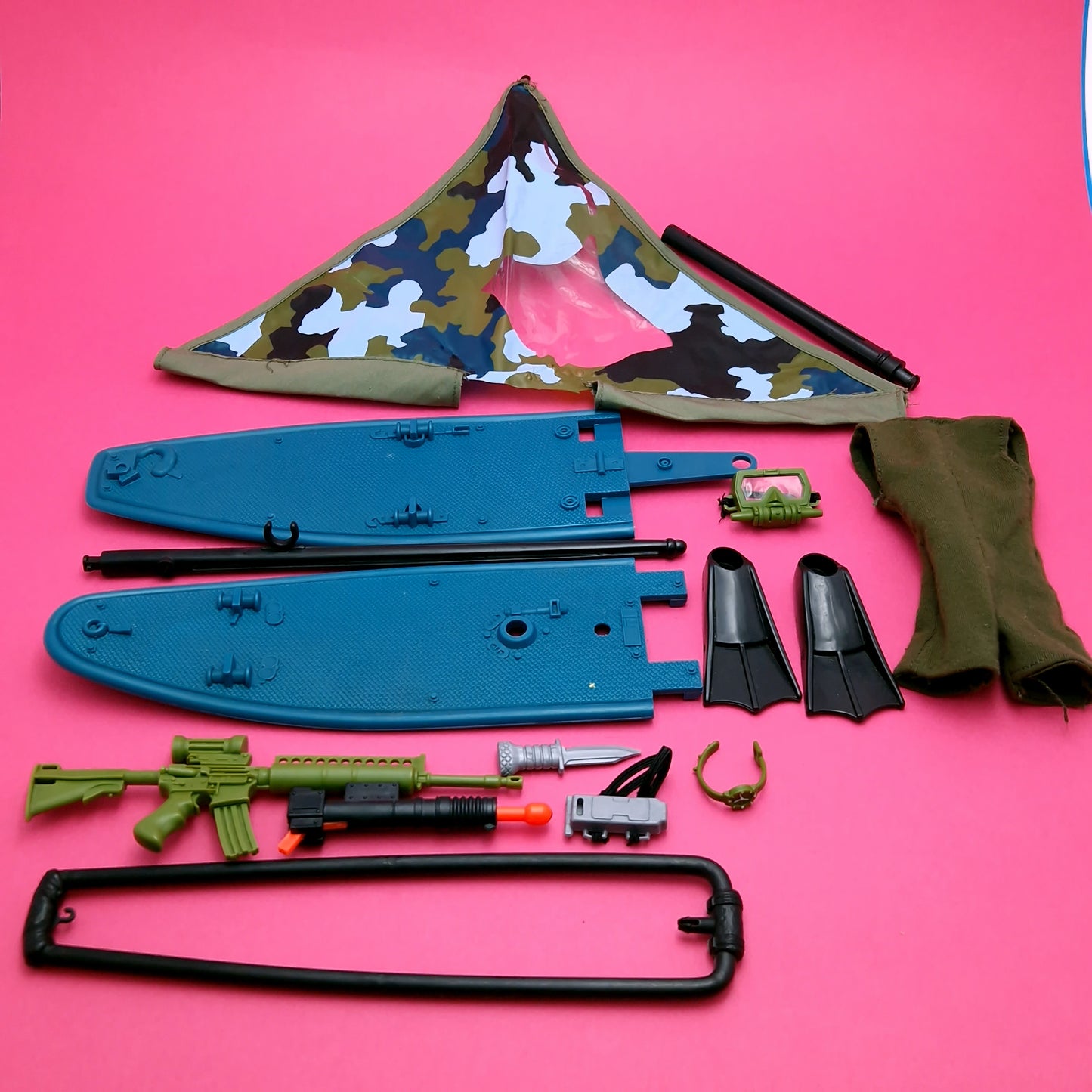 ACTION MAN ☆ OCEAN ENFORCER WINDSURFER Accessories Complete ☆ Vintage HASBRO 90's Loose