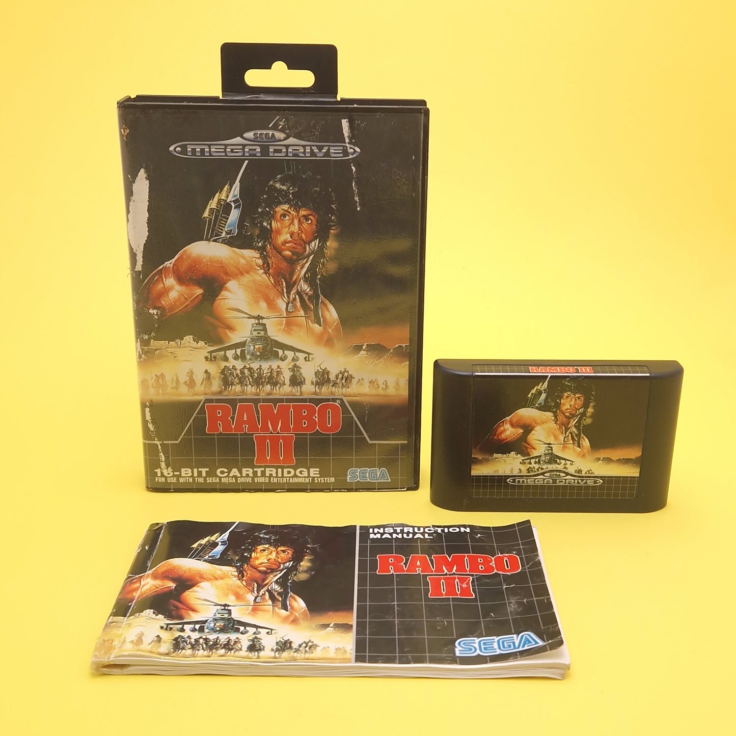 SEGA MEGA DRIVE ☆ RAMBO 3 ☆ Vintage Retro Game Manual Boxed
