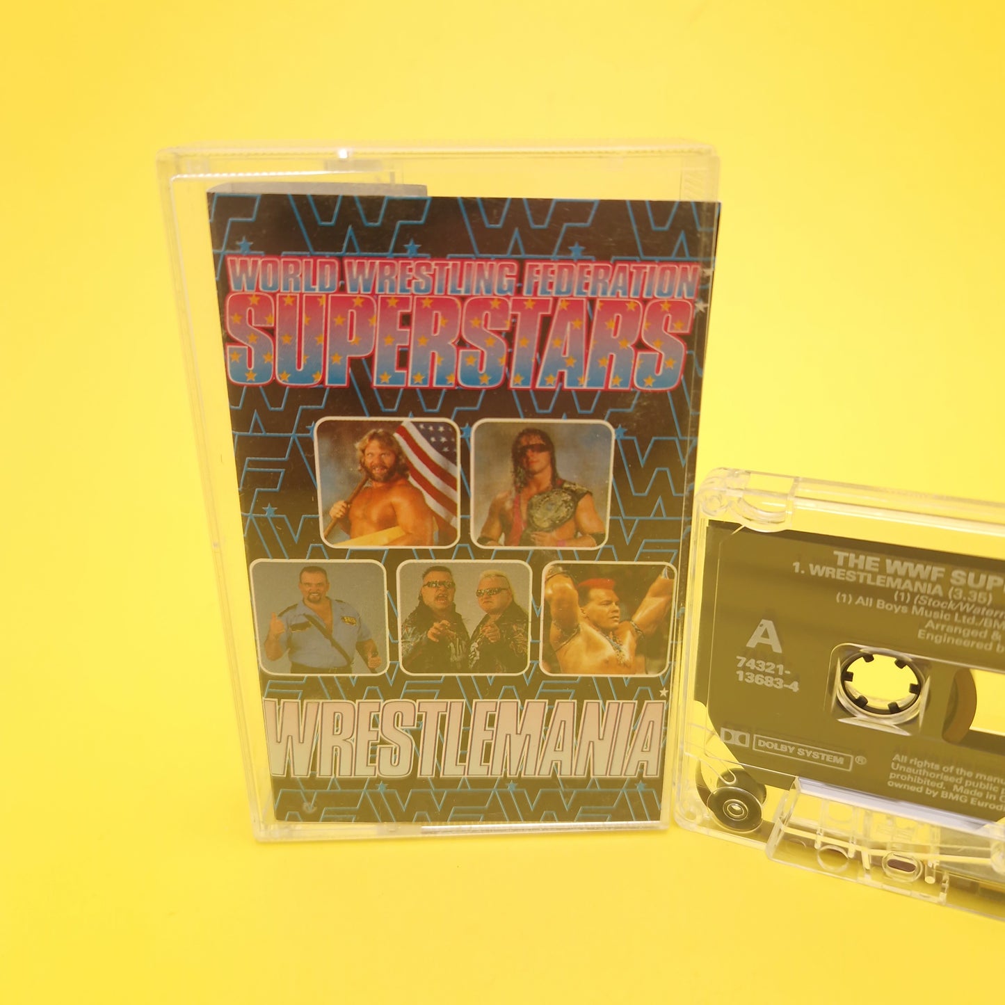 WWF WORLD WRESTLING SUPERSTARS Cassette Tape Wrestlemania Vintage ☆ Case