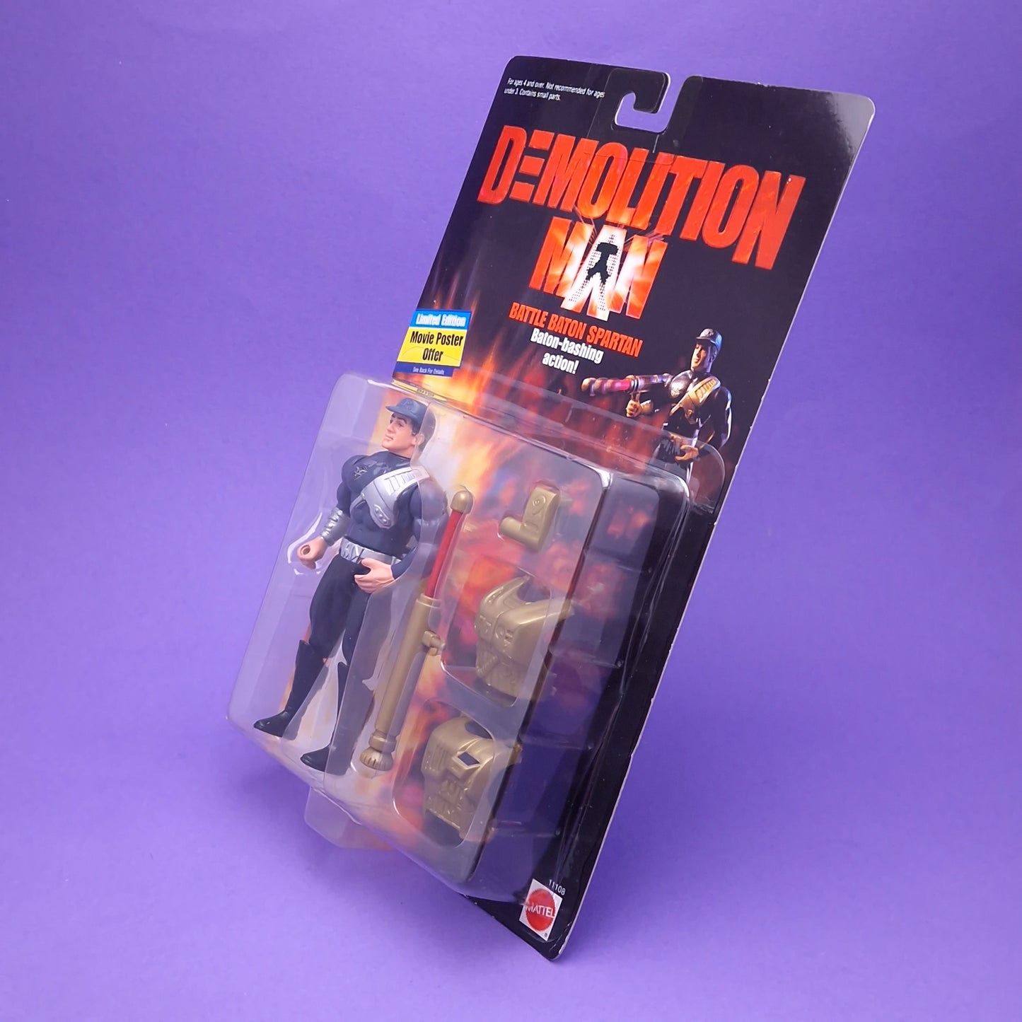 DEMOLITION MAN ☆ BATTLE BATON SPARTAN Vintage Action Figure ☆ MOC Carded Sealed
