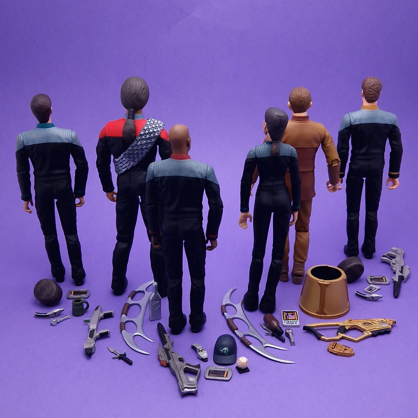 STAR TREK ☆ DEEP SPACE NINE FIGURE SET Sisko Dax Odo Worf Bashir O'Brien ☆ Diamond Select Art Asylum