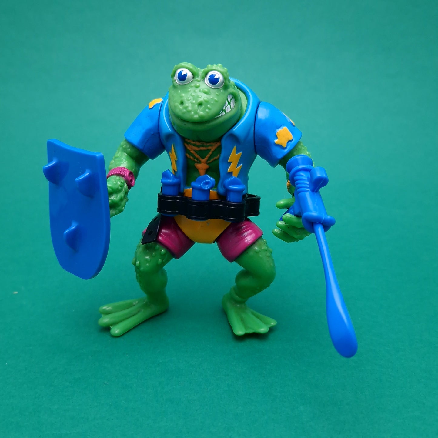 TEENAGE MUTANT NINJA TURTLES ☆ GENGHIS FROG Vintage Action Figure ☆ Loose