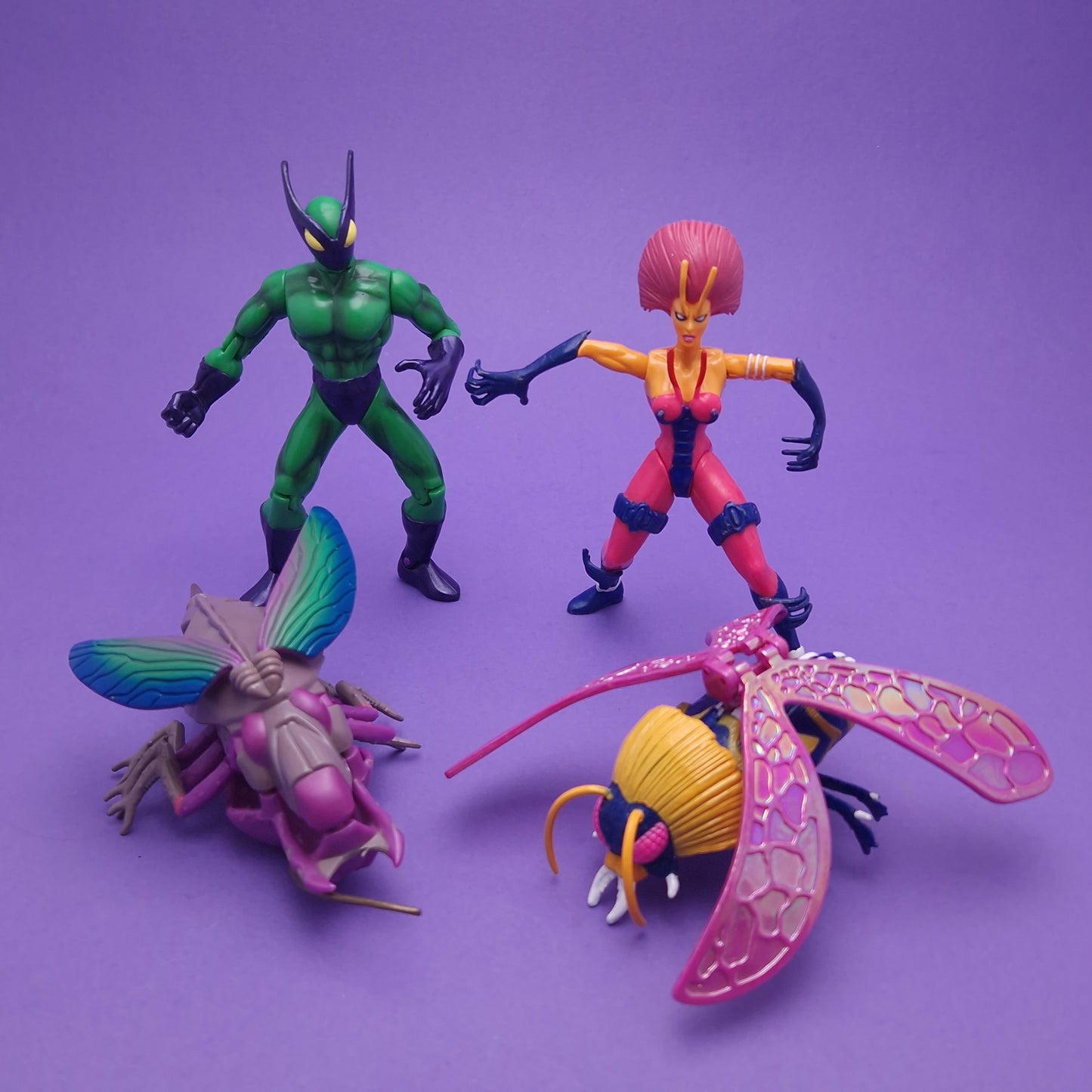 SPIDER-MAN ☆ SPIDER FORCE Beetle & Wasp MARVEL Figure ☆ Loose Toybiz 90s