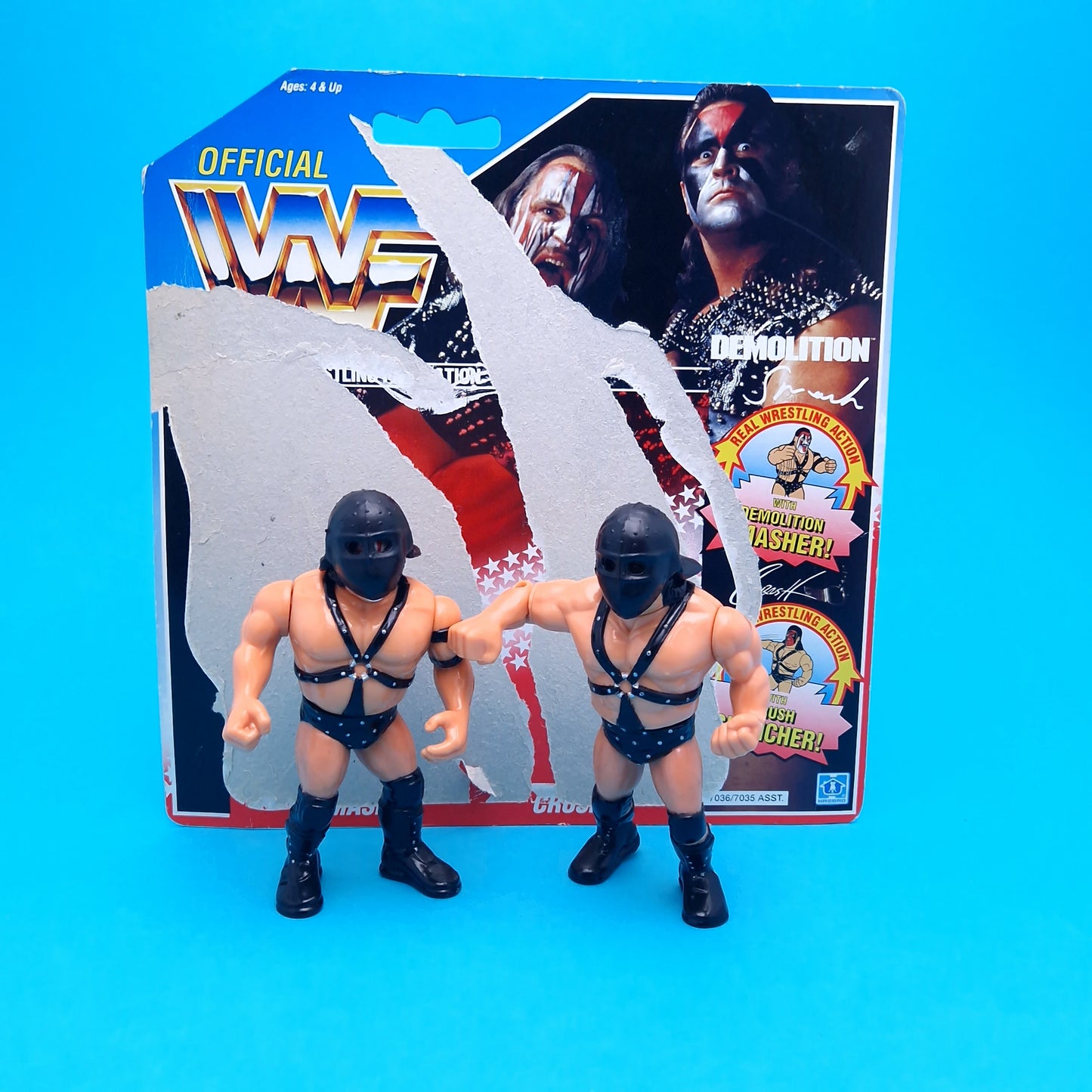 WWF HASBRO DEMOLITION CRUSH & SMASH HELMETS Tag Team Vintage Wrestling Figure ☆ Original 90s Series 2 MASKS