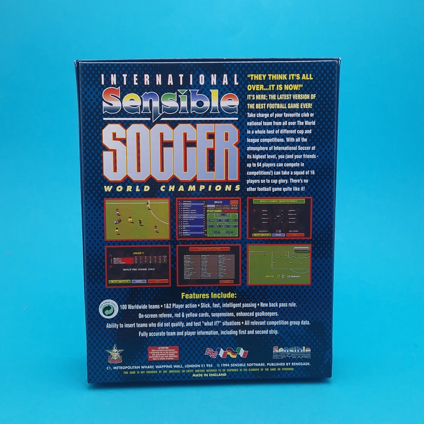 AMIGA ☆ INTERNATIONAL SENSIBLE SOCCER ☆ Limited Edition BOXED Vintage Retro Game