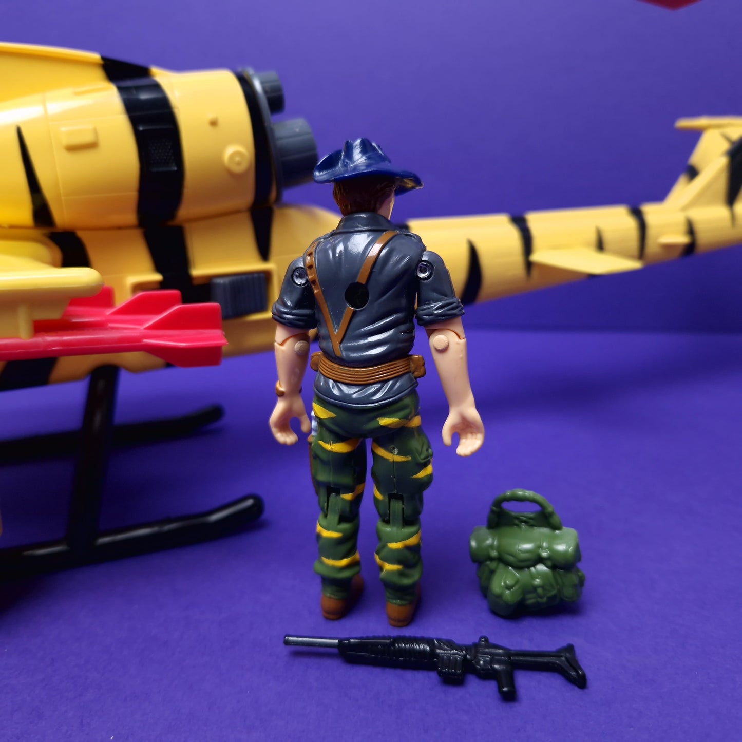 G.I.JOE ☆ TIGER FLY Vehicle WILD BILL / RECONDO Figure ☆ Boxed ACTION FORCE Hasbro 1988