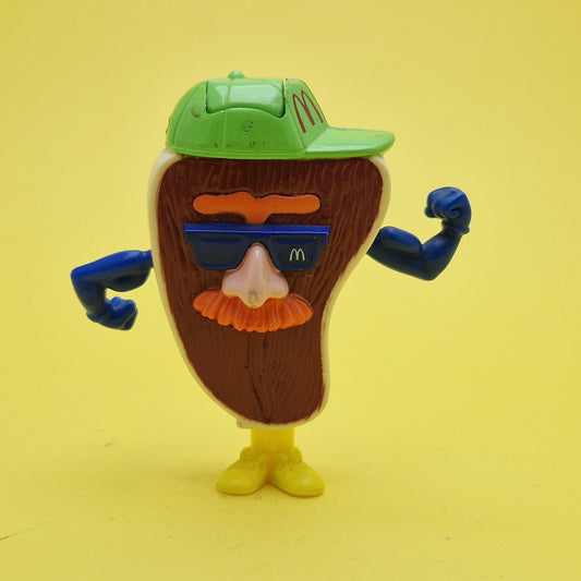 MCDONALDS ☆ "SLUGGER" STEAK FOOD FUNDAMENTALS Figure ☆ 90s Happy Meal