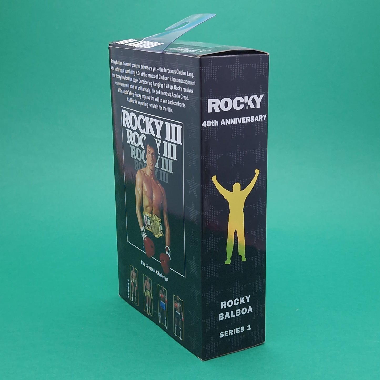 ROCKY 3 III ☆ ROCKY BALBOA Yellow Attire Shorts Action Figure ☆ NECA Boxed Sealed 40th Series 1