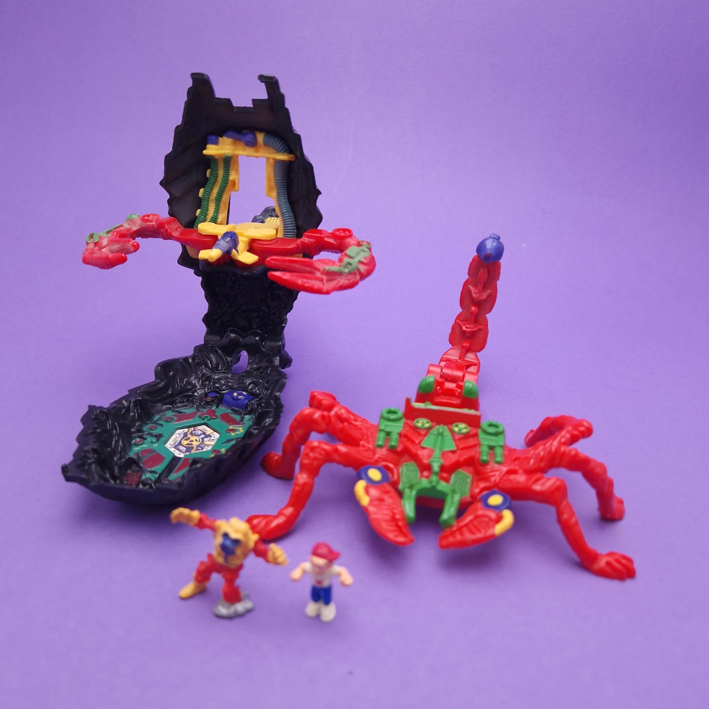 MIGHTY MAX ☆ STINGS SCORPION Doom Zones Max Vintage Figure Playset ☆ Complete
