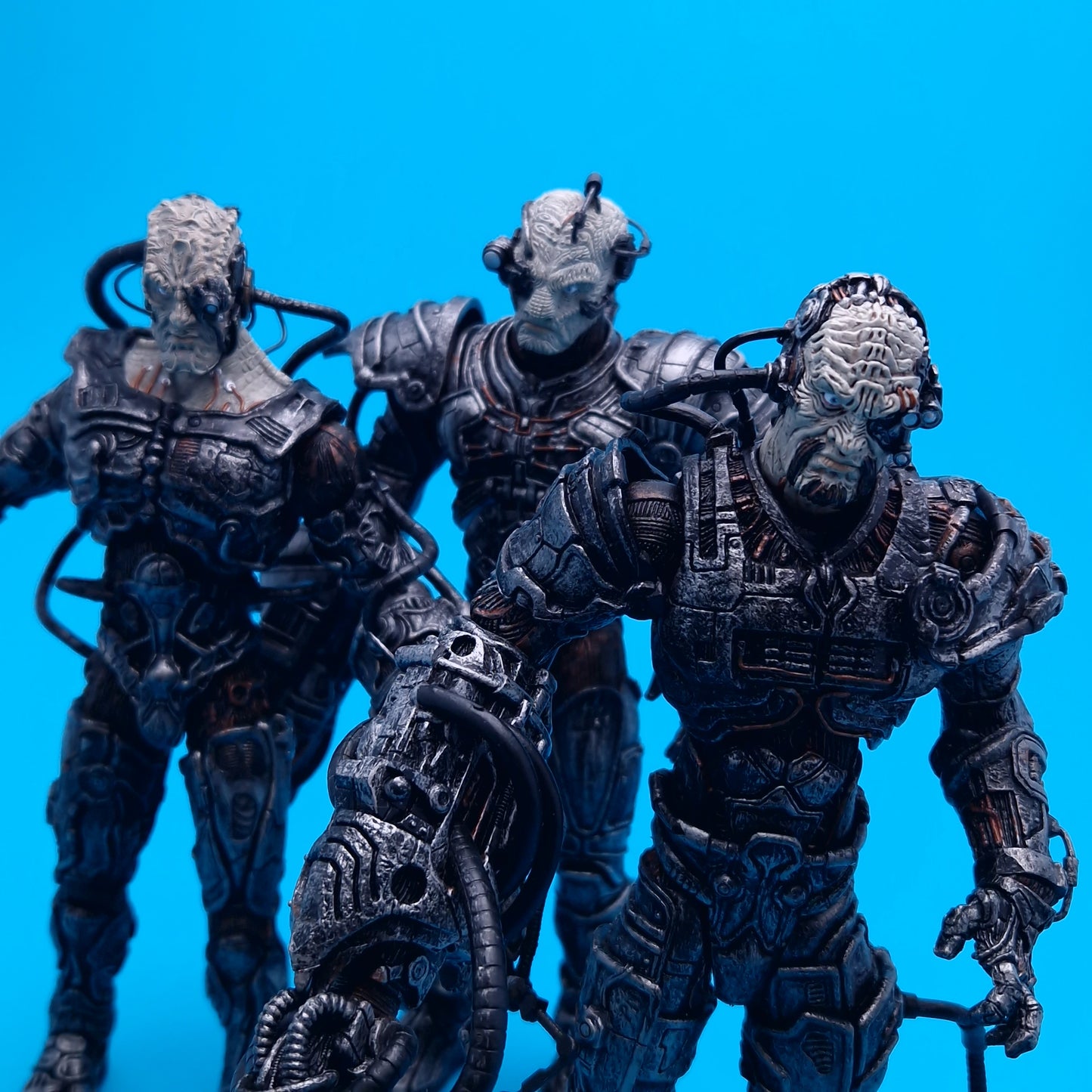 STAR TREK ☆ BORG ASSIMILATION (2002) FIGURE SET Klingon Cardassian Hirogen ☆ Diamond Select Art Asylum