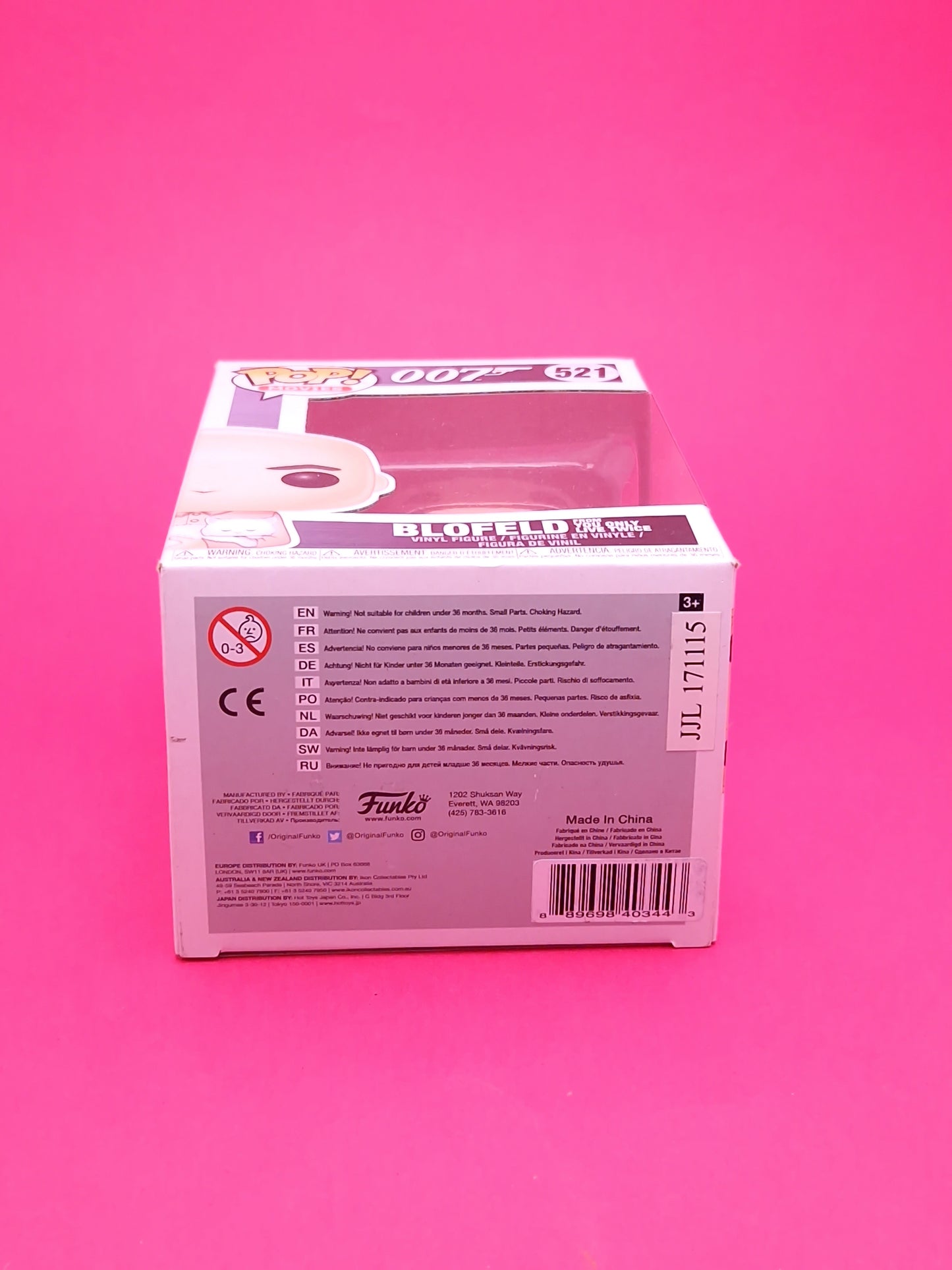 007 James Bond ☆ FUNKO POP! BLOFELD You Only Live Twice Vinyl Figure 9 cm Vinyl Figure ☆ Boxed