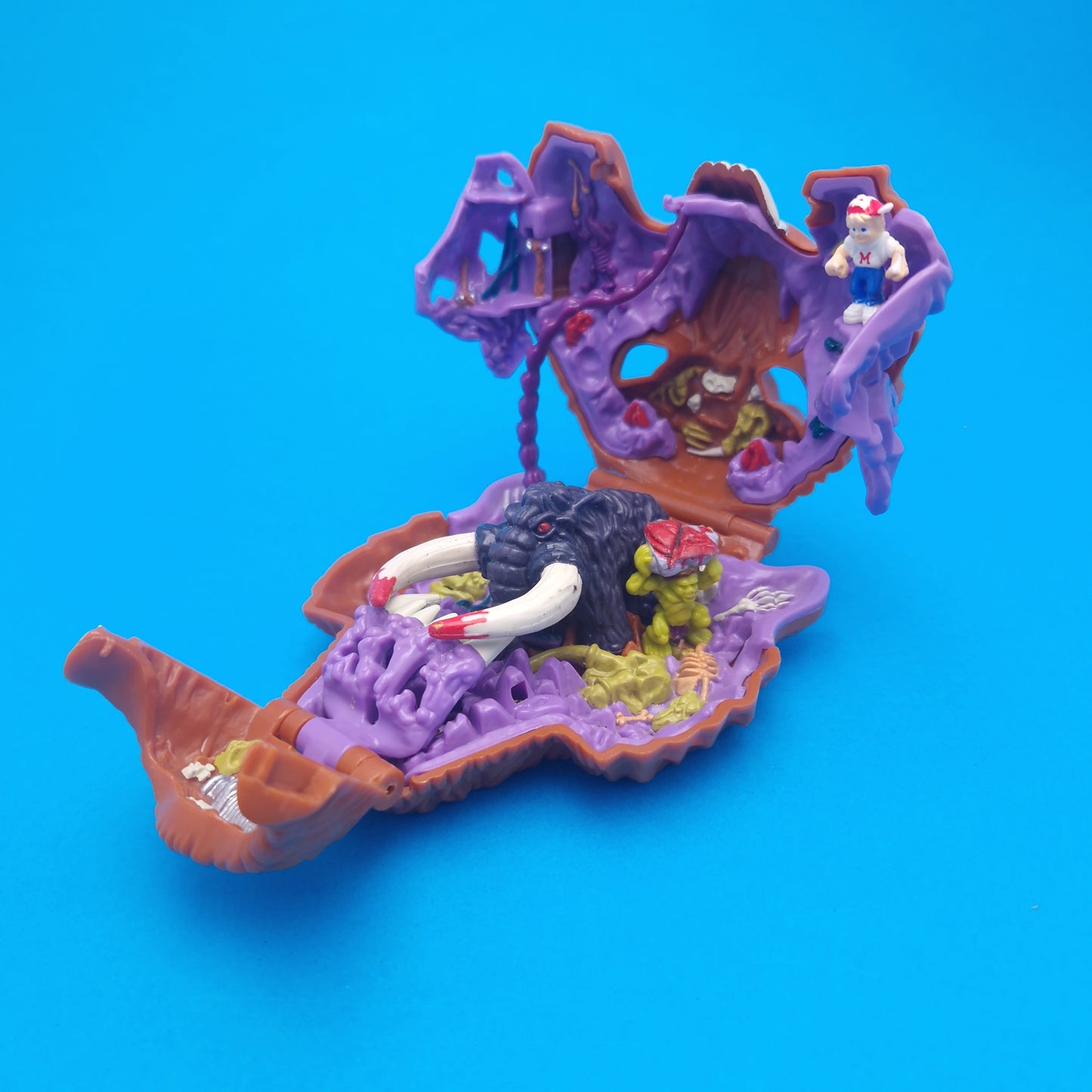 MIGHTY MAX ☆ GRAPPLES WITH BATTLE CAT Doom Zones Max Vintage Figure Complete ☆ Playset