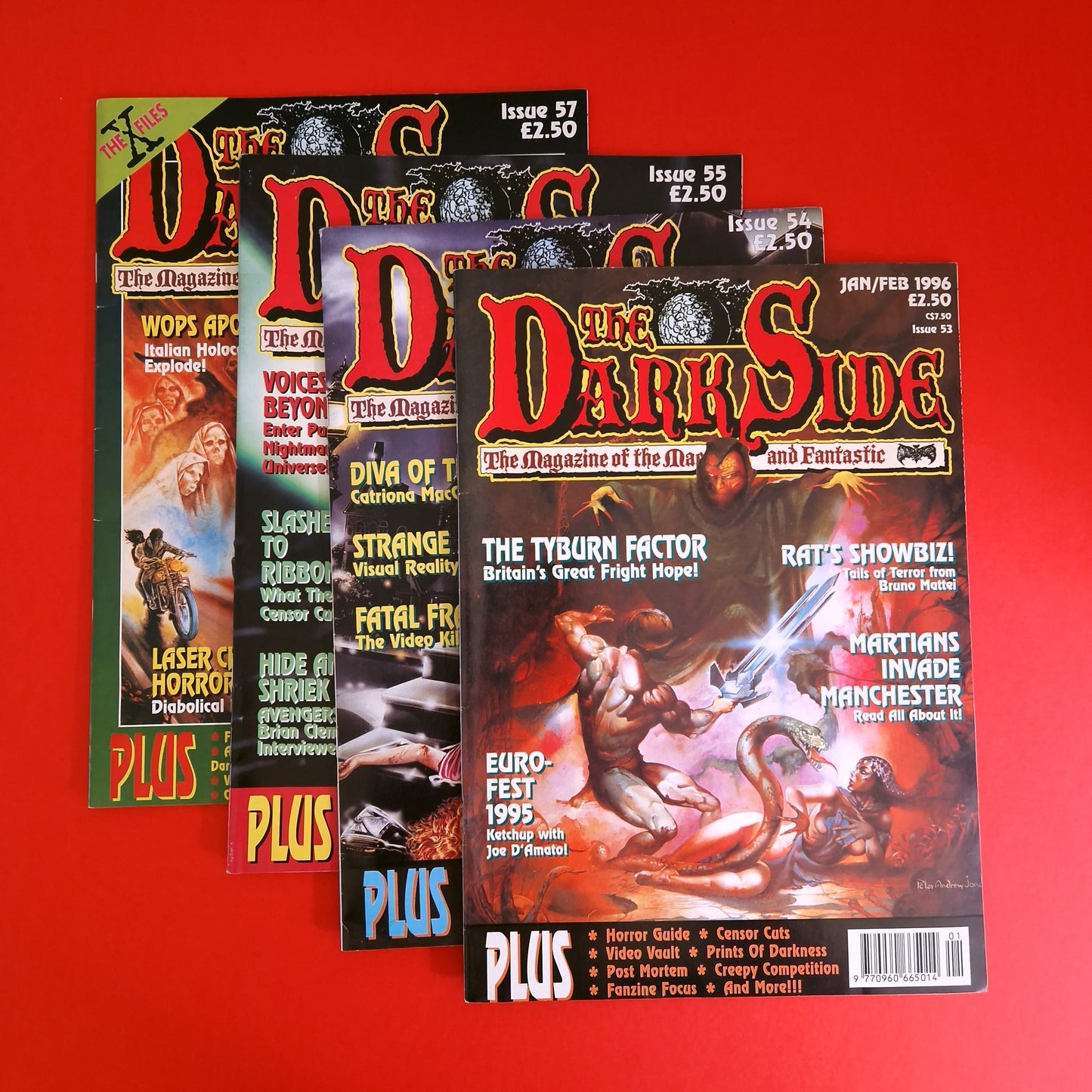 THE DARK SIDE ☆ ISSUE 1996 x4 Magazine ☆ UK Vintage Horror 53 54 55 57