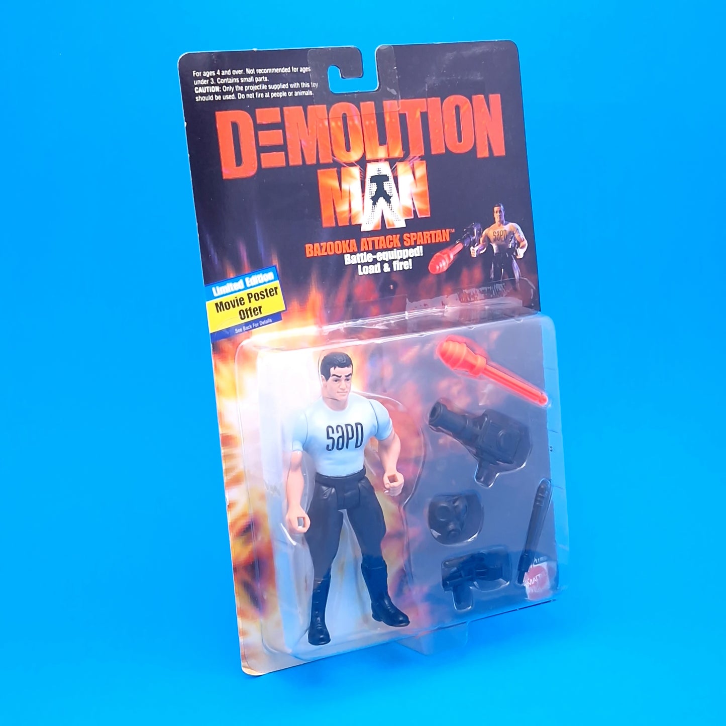 DEMOLITION MAN ☆ BAZOOKA ATTACK SPARTAN Vintage Action Figure ☆ MOC Carded Sealed