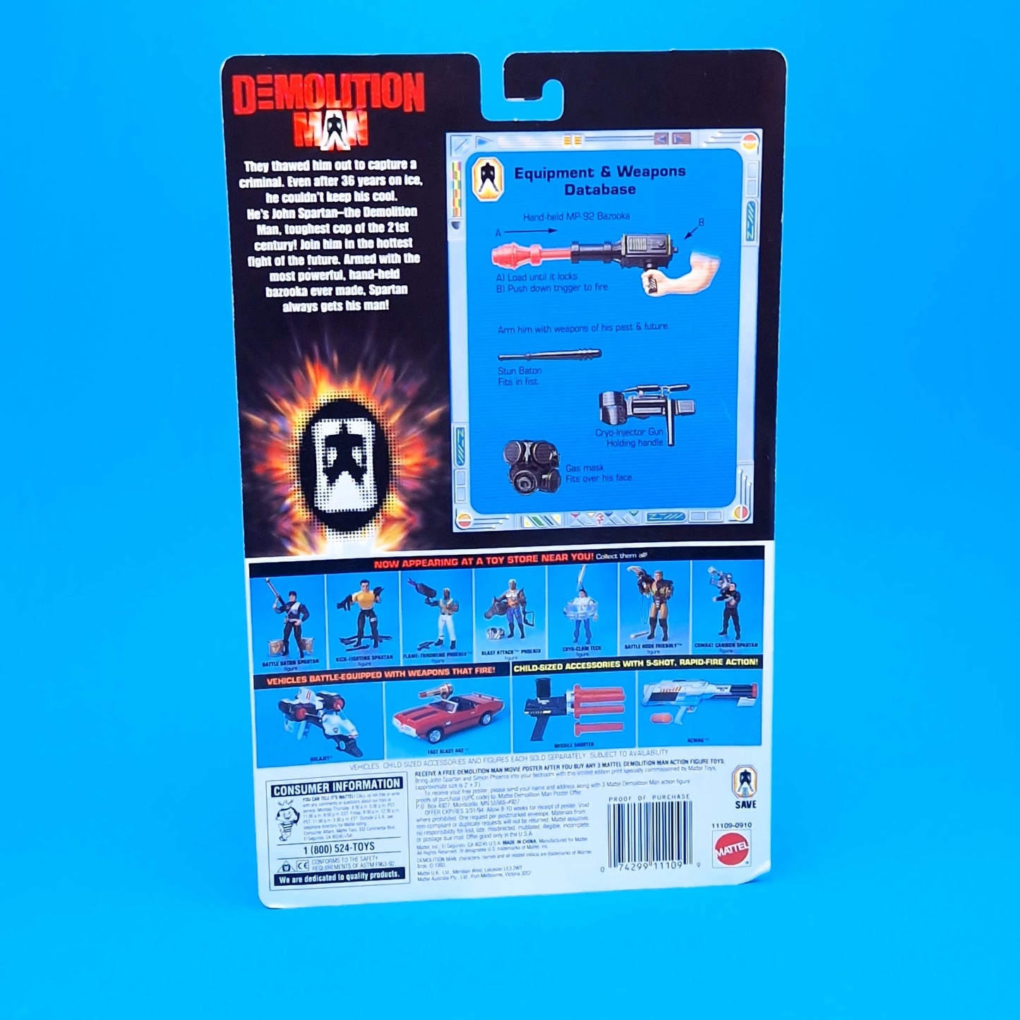 DEMOLITION MAN ☆ BAZOOKA ATTACK SPARTAN Vintage Action Figure ☆ MOC Carded Sealed