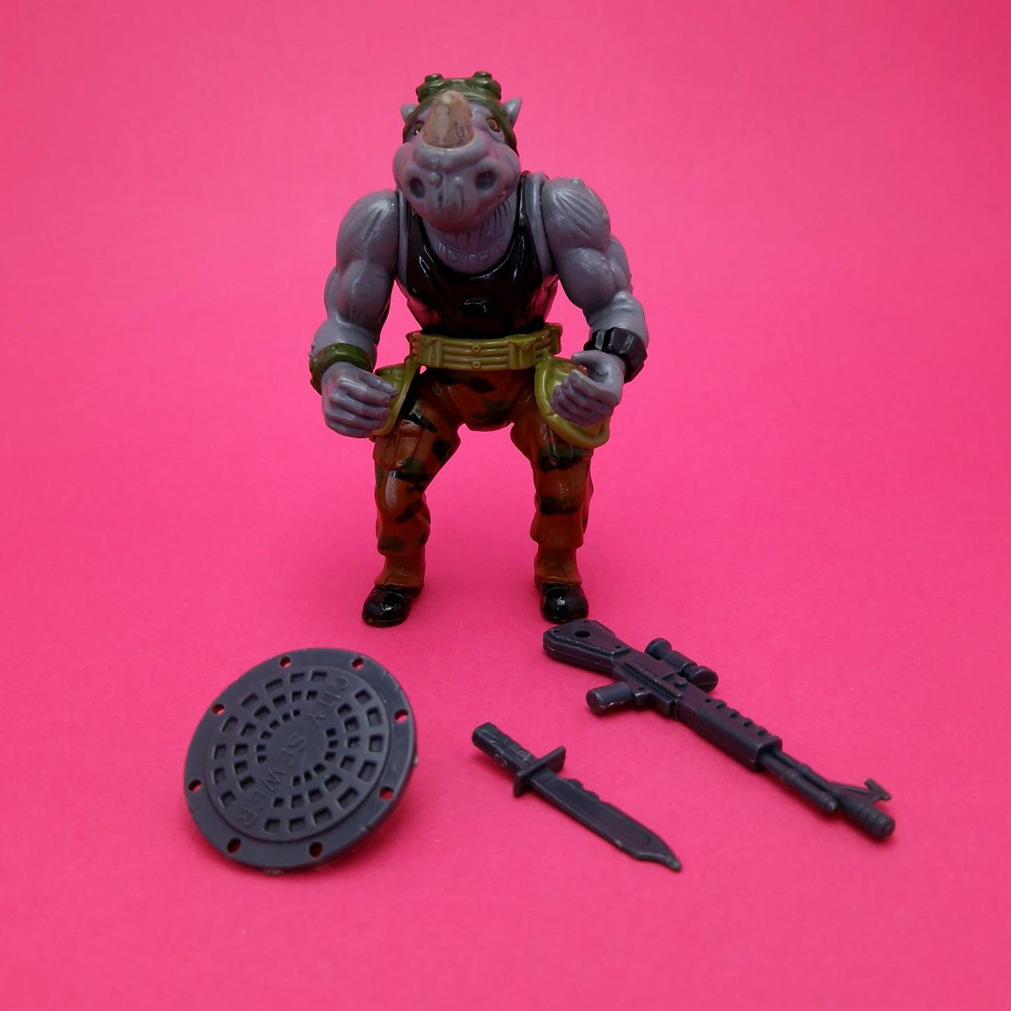 TEENAGE MUTANT NINJA TURTLES ☆ ROCKSTEADY Vintage Figure ☆ 90s Loose Original