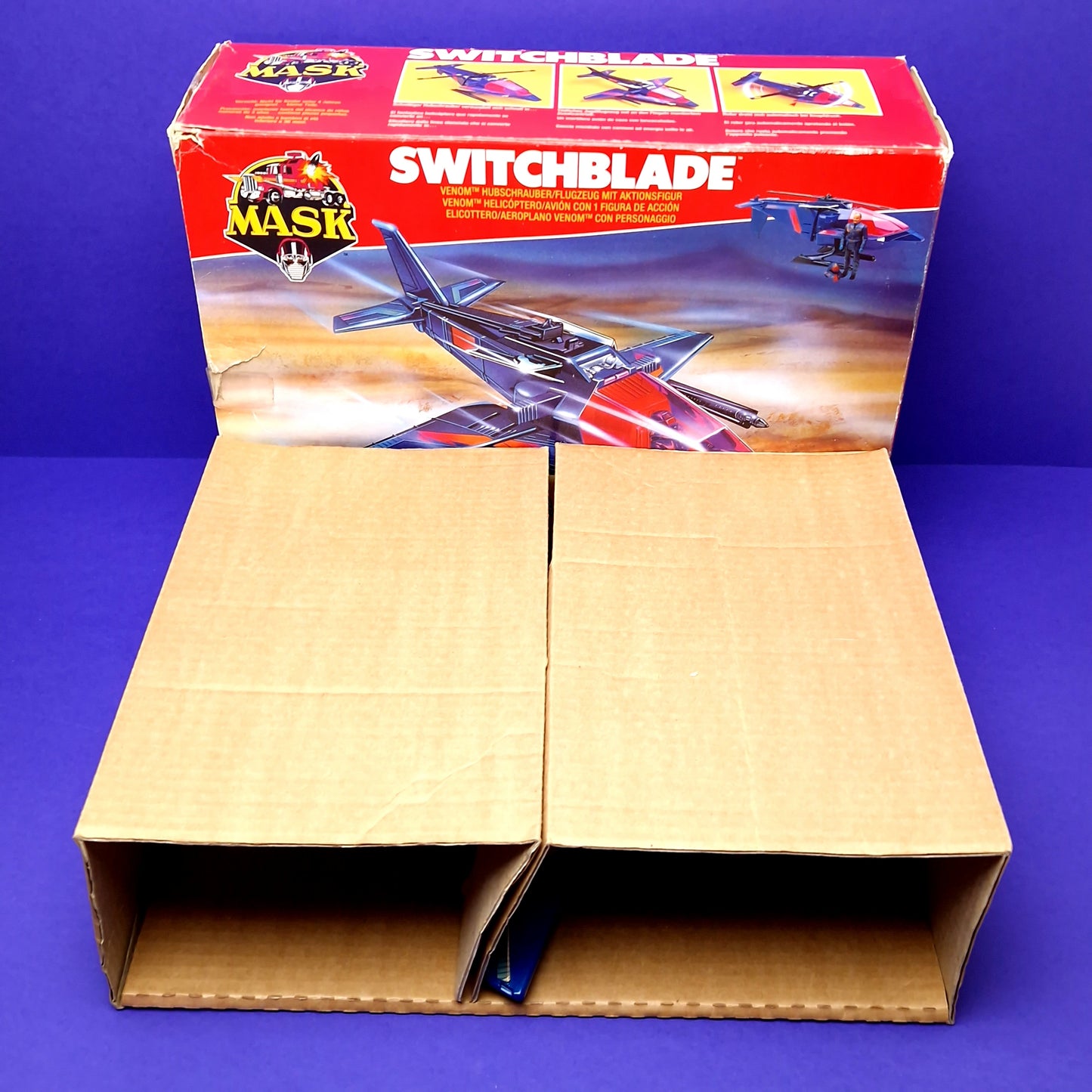 M.A.S.K ☆ SWITCHBLADE Miles Mayhem ☆ BOXED INNER TRAY COMPLETE Vintage MASK Kenner 80s Euro Box