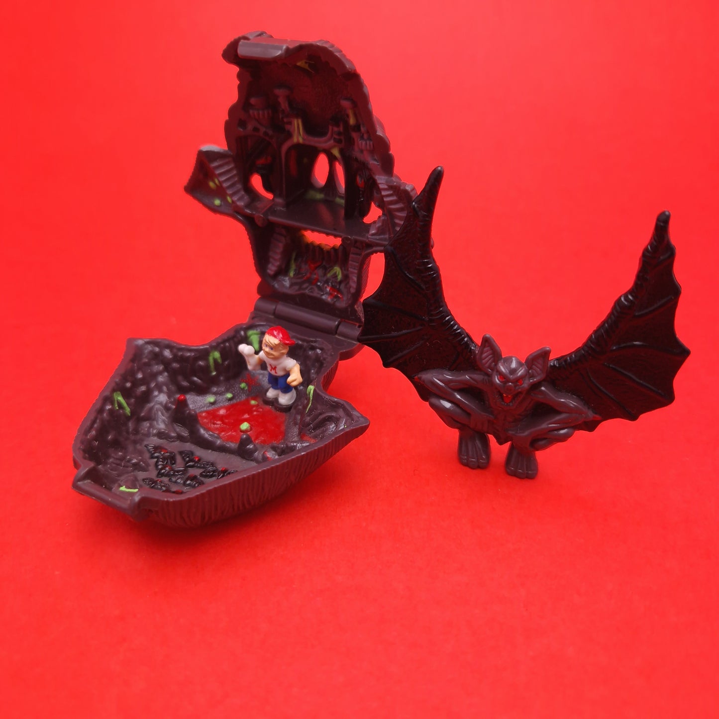 MIGHTY MAX ☆ VAMP BITER BAT NIGHTWING Horror Heads Vintage Figure Playset ☆ Complete