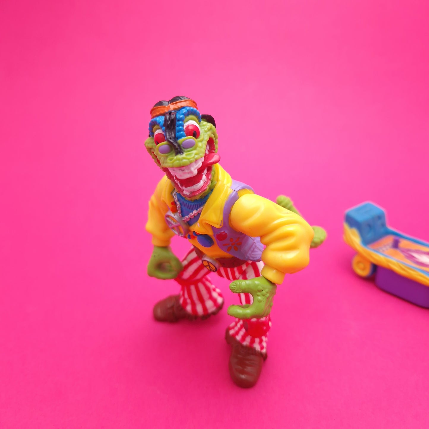 TEENAGE MUTANT NINJA TURTLES ☆ ROCK N ROLL MONDO GECKO Vintage Action Figure ☆ Loose