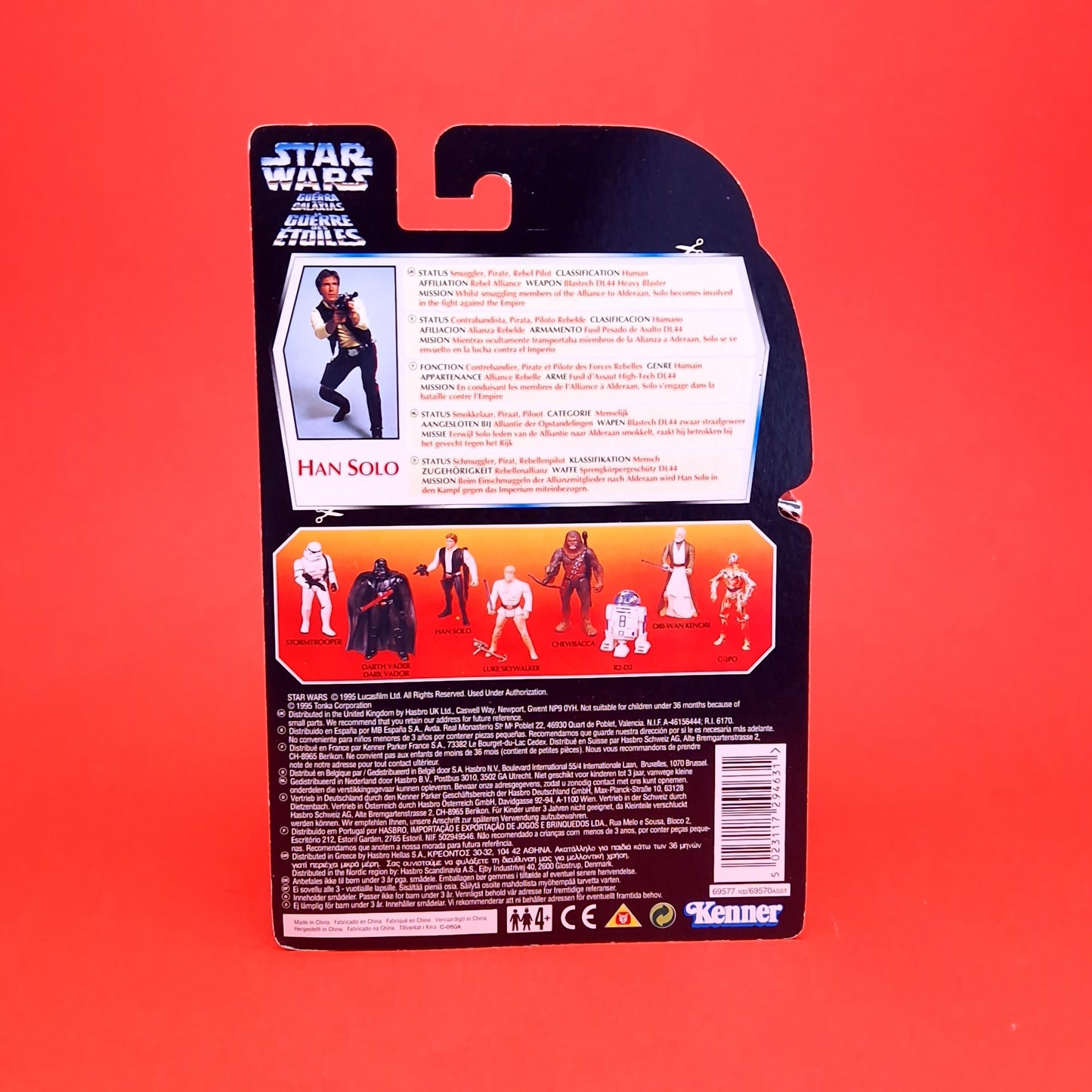 STAR WARS POTF ☆ HAN SOLO Figure ☆ MOC Sealed Carded Kenner Power of the Force Red card