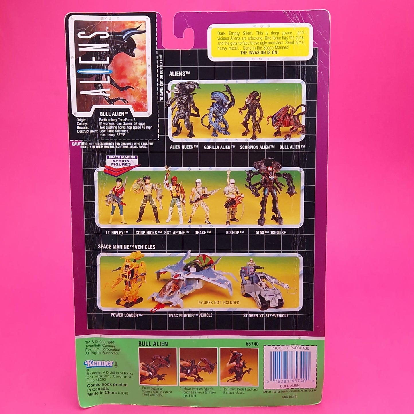 ALIENS BULL ALIEN Vintage Figure ☆ Sealed MOC Carded 90s Kenner Original