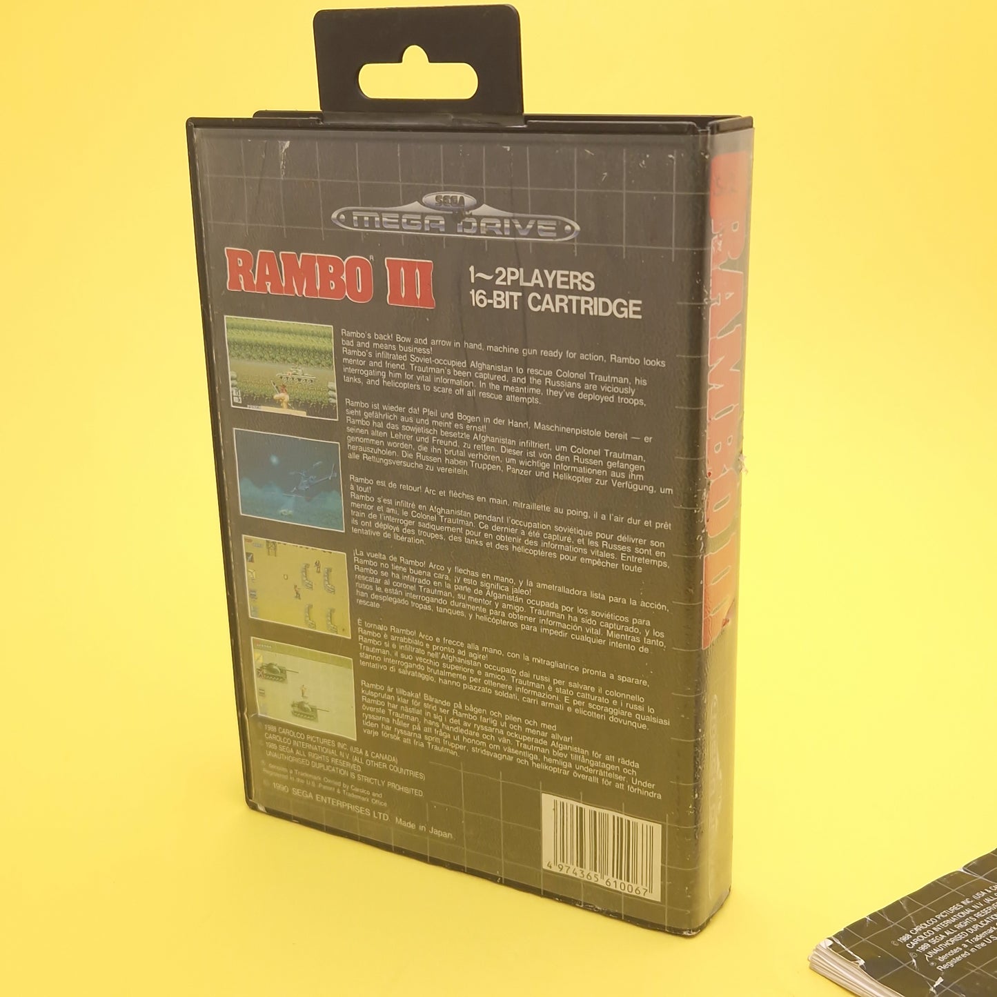 SEGA MEGA DRIVE ☆ RAMBO 3 ☆ Vintage Retro Game Manual Boxed