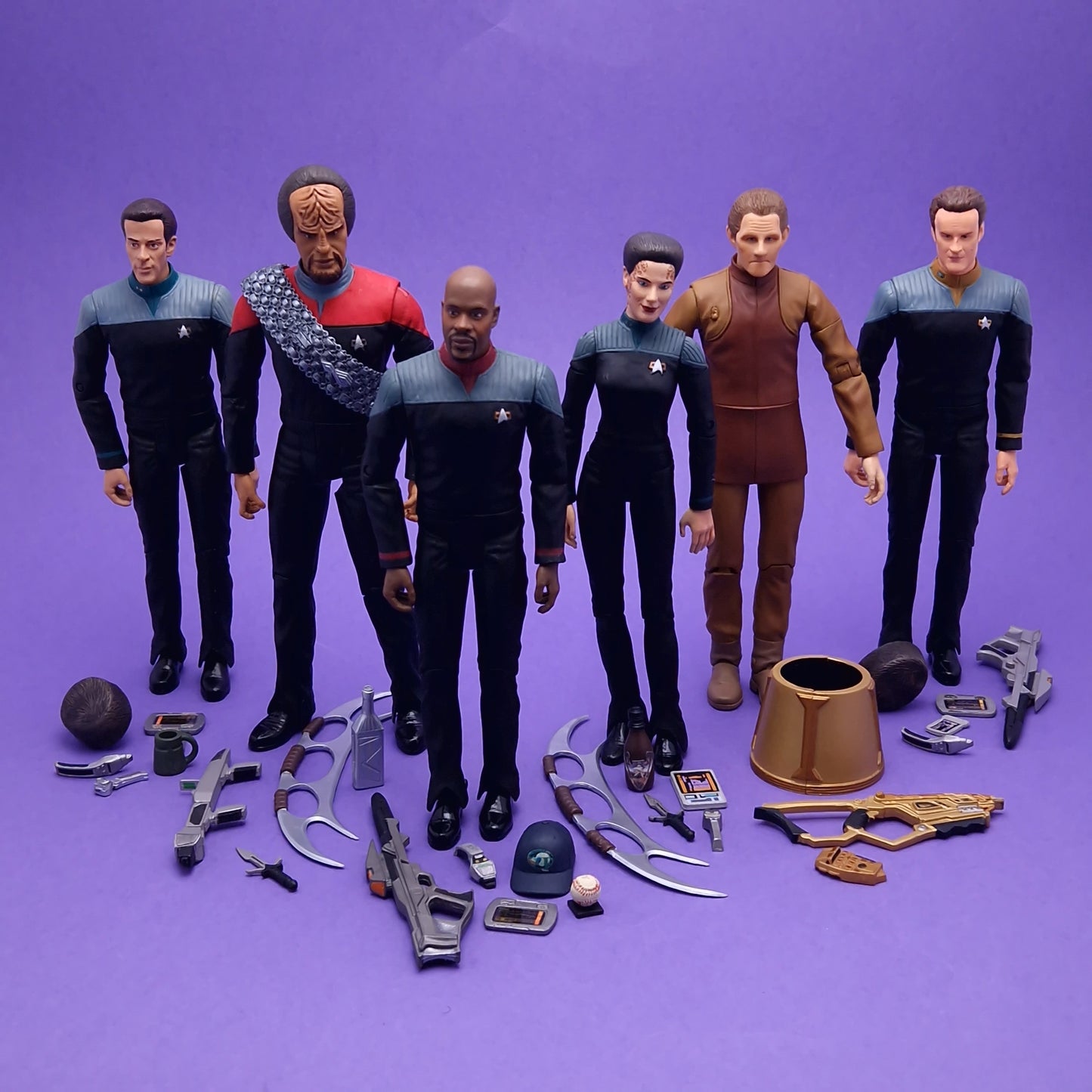 STAR TREK ☆ DEEP SPACE NINE FIGURE SET Sisko Dax Odo Worf Bashir O'Brien ☆ Diamond Select Art Asylum