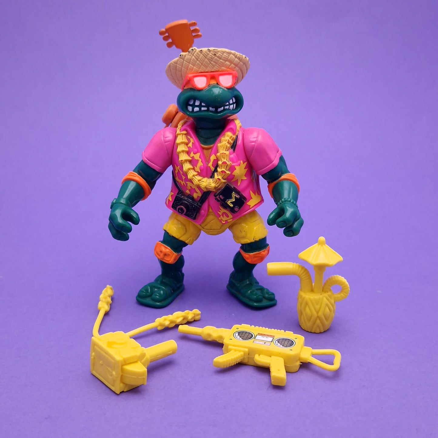 TEENAGE MUTANT NINJA TURTLES ☆ Beachcombin' MIKE Sewer Spitting Figure ☆ 90s Vintage