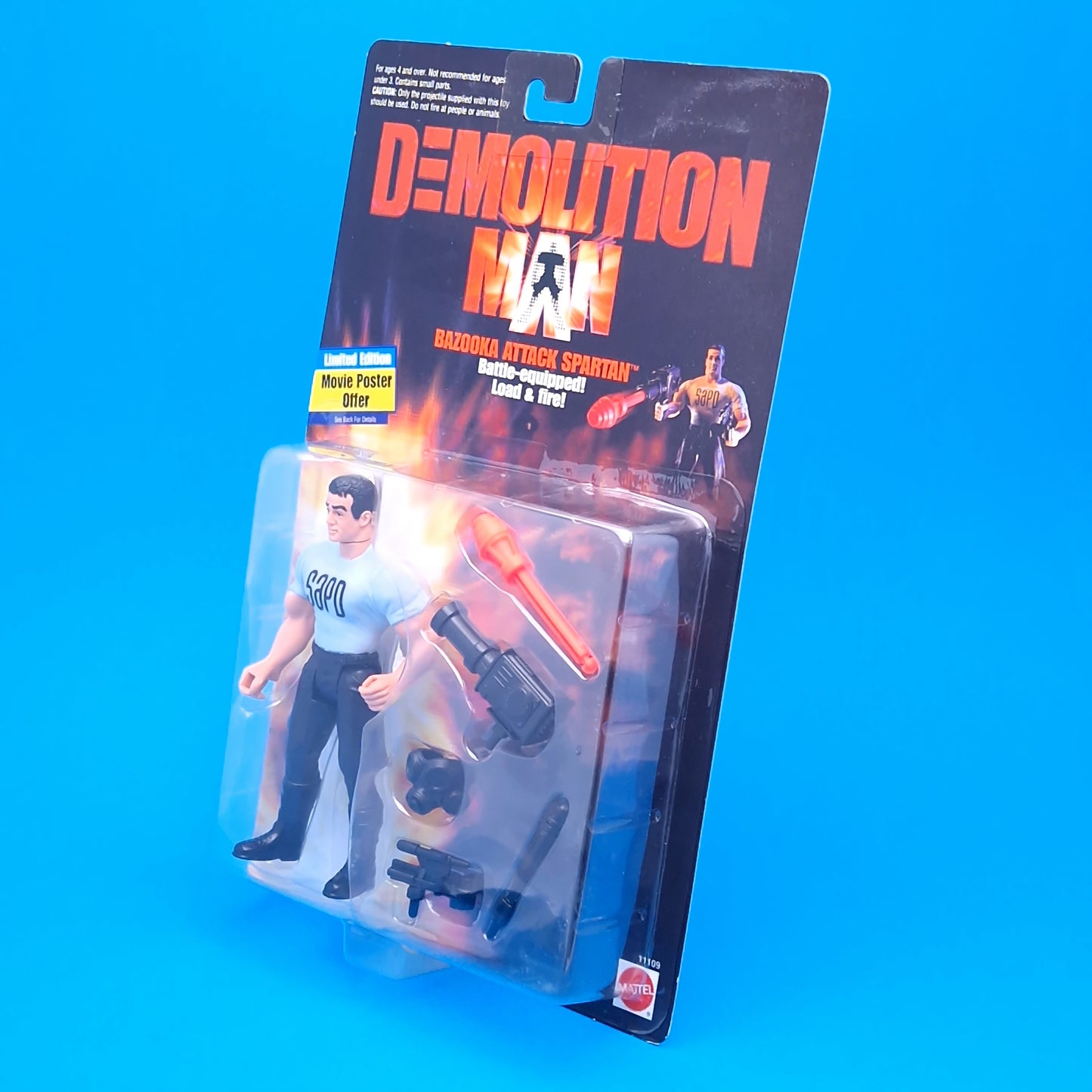 DEMOLITION MAN ☆ BAZOOKA ATTACK SPARTAN Vintage Action Figure ☆ MOC Carded Sealed
