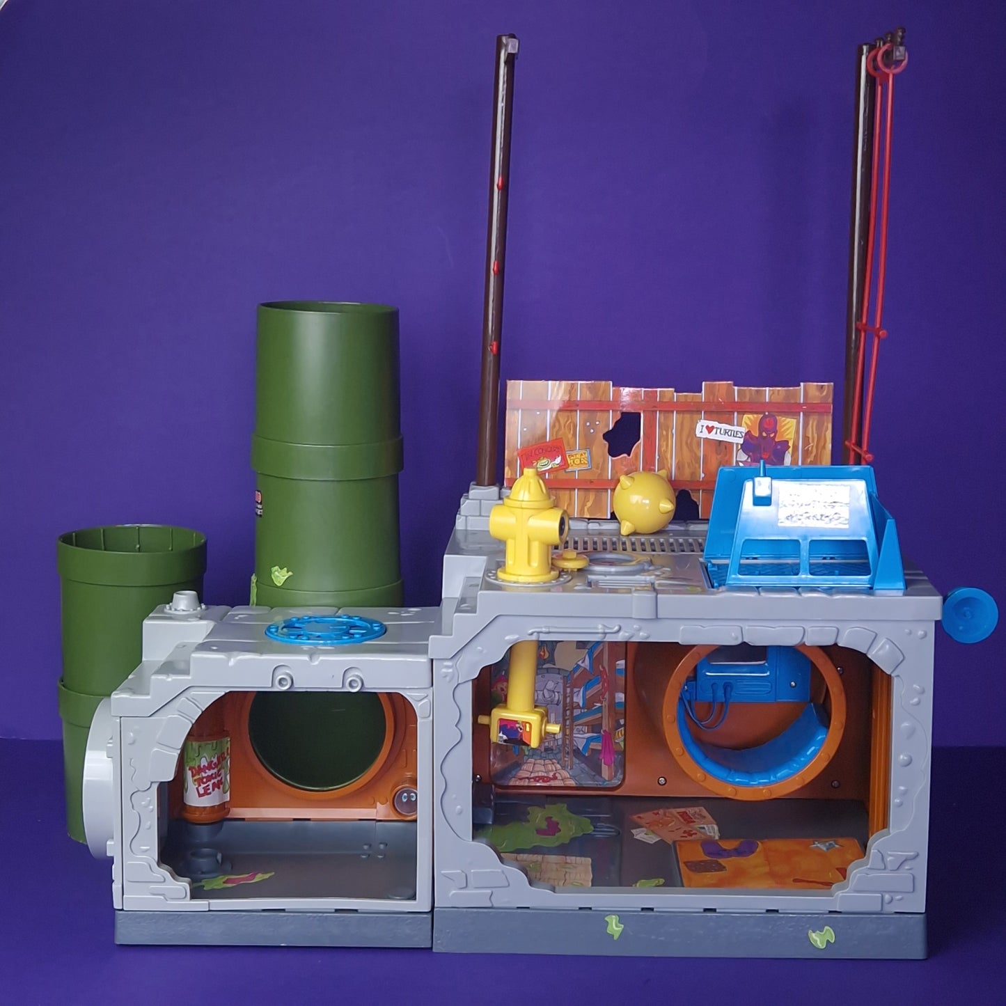 TEENAGE MUTANT NINJA TURTLES ☆ THE SEWER LAIR PLAYSET for Vintage Figures ☆ Loose BOXED