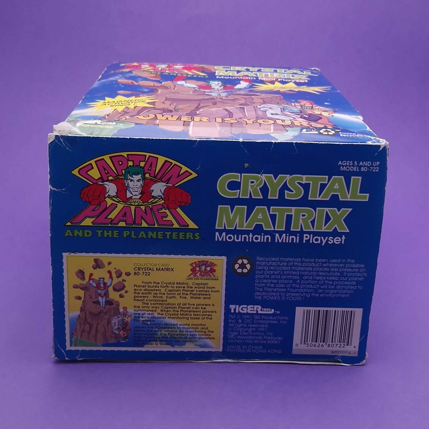CAPTAIN PLANET ☆ CRYSTAL MATRIX ORIGINAL Action Figure Playset Boxed ☆ Vintage Tiger