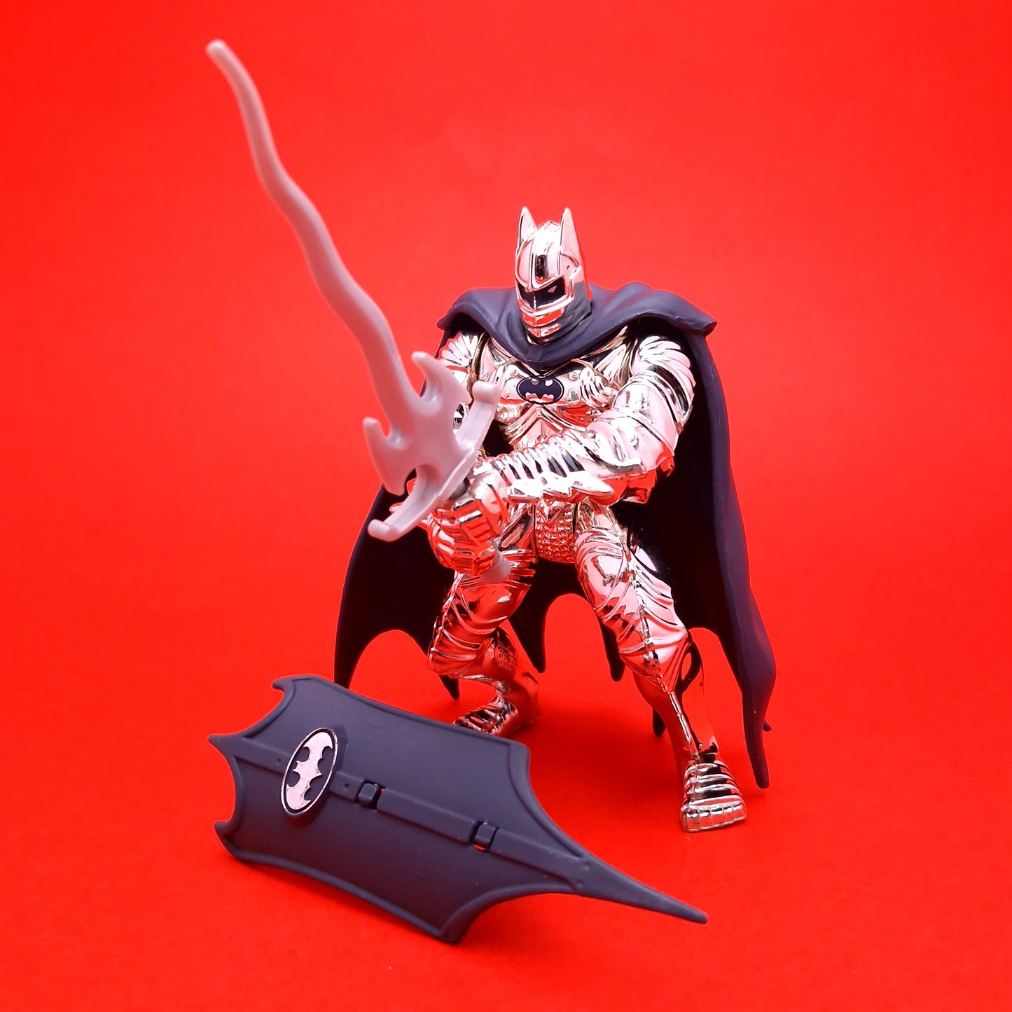 LEGENDS OF BATMAN ☆ SILVER KNIGHT BATMAN DELUXE Action Figure ☆ Vintage Kenner