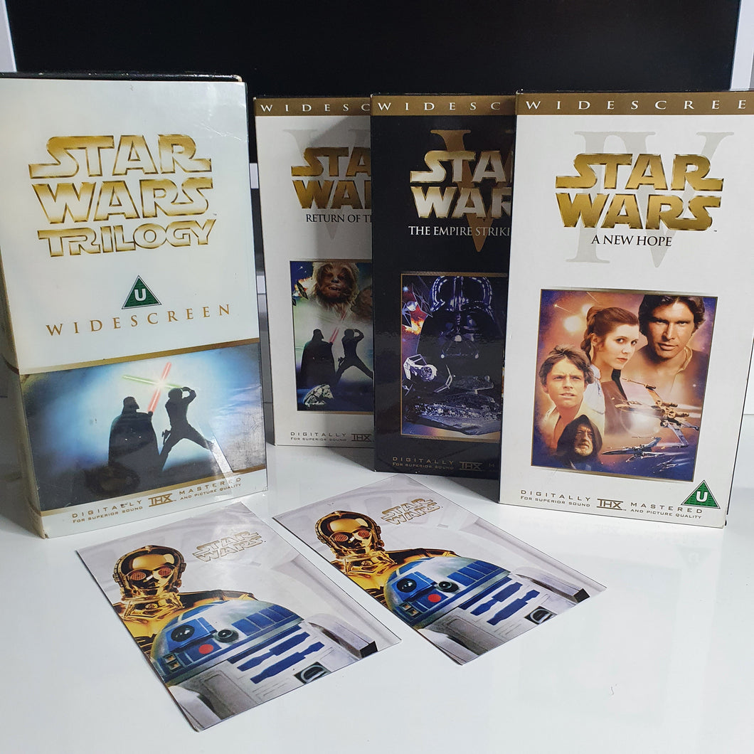 VHS Video ☆ STAR WARS TRILOGY Widescreen Box Set UK Tape Cassette ☆ 2000 U