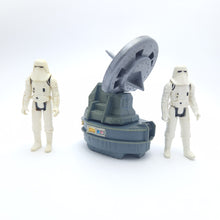 Load image into Gallery viewer, STAR WARS VINTAGE ☆ Mini Rig Exploding Radar Laser Cannon &amp; 2 SnowTroopers Figures ☆ Original Kenner Loose
